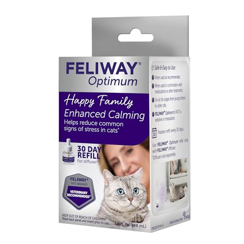 FELIWAY® Optimum 30 Day Cat Calming Refill for Pheromone Diffuser, 48ml - Helps Reduce Common Signs of Stress in Cats & Kittens, No. 1 Vet Recommended Brand, Enhanced Calming LukkyDeals