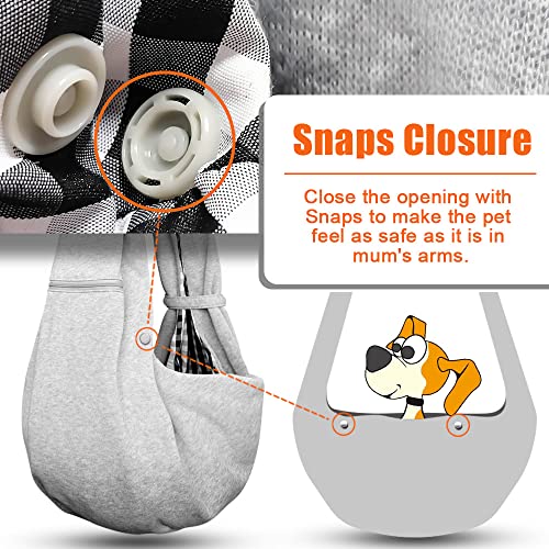 Tomkas Small Dog Sling Carrier - Adjustable Strap & Zip Pocket - Suitable for Puppies (Black) LukkyDeals