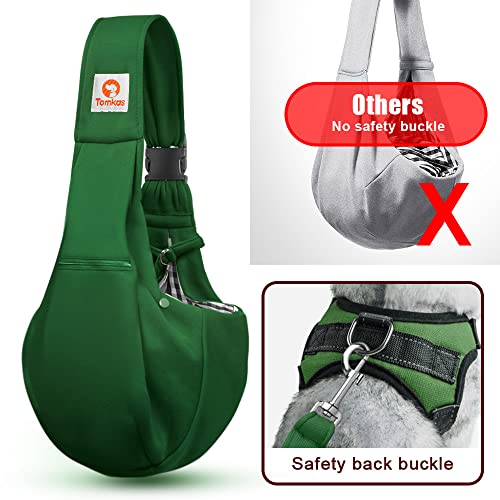 Tomkas Small Dog Sling Carrier - Adjustable Strap & Zip Pocket - Suitable for Puppies (Black) LukkyDeals