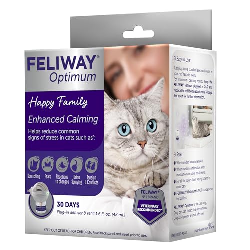 FELIWAY® Optimum 30 Day Cat Calming Plug In Pheromone Diffuser Starter Kit, 48ml - Helps Reduce Common Signs of Stress in Cats & Kittens, No. 1 Vet Recommended Brand, Enhanced Calming LukkyDeals