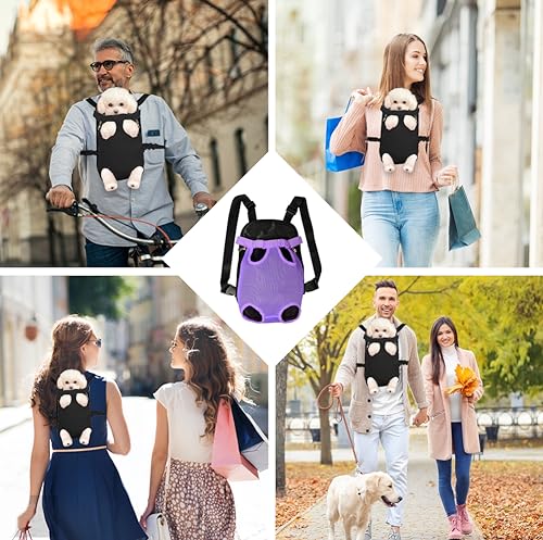 FEimaX Dog Carrier Backpack Pet Legs Out Front Cat Travel Bag, Adjustable Puppy Backpacks Carriers Hands-Free for Small Medium Dogs Cats Hiking Traveling Camping Daily Walking (Small, Black) LukkyDeals