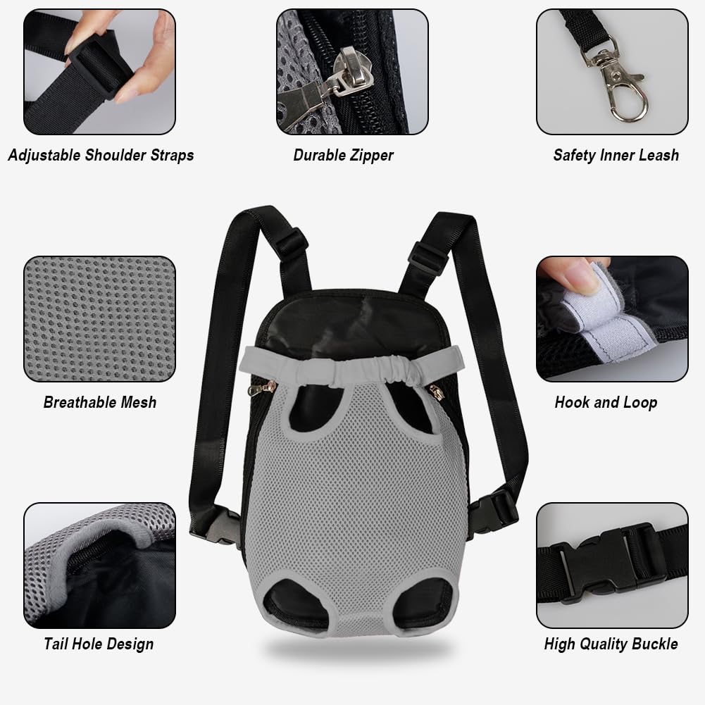 FEimaX Dog Carrier Backpack Pet Legs Out Front Cat Travel Bag, Adjustable Puppy Backpacks Carriers Hands-Free for Small Medium Dogs Cats Hiking Traveling Camping Daily Walking (Small, Black) LukkyDeals