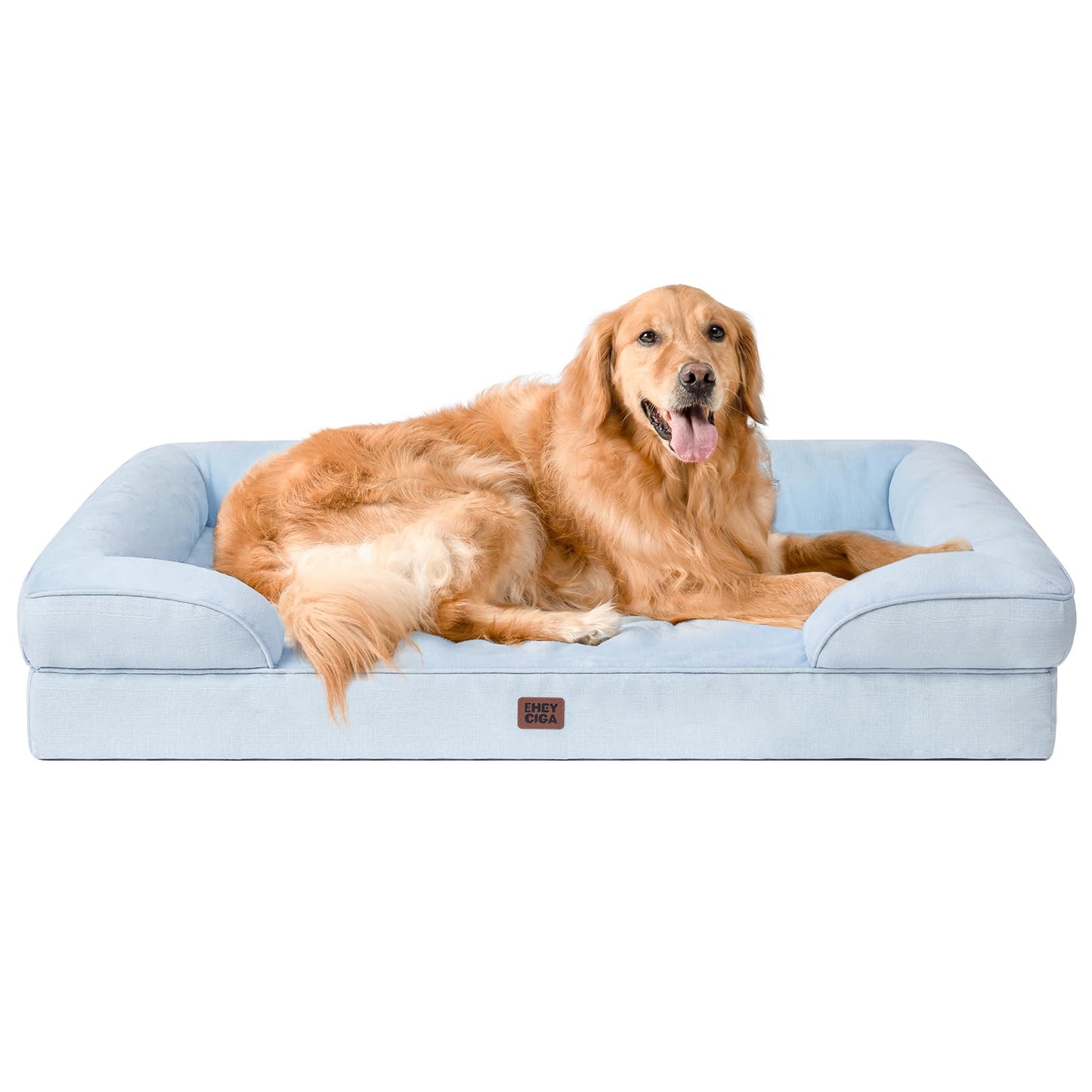 EHEYCIGA Orthopedic Dog Beds for Extra Large Dogs, Waterproof Memory Foam XL Pet Bed with Sides, Non-Slip and Egg-Crate Foam Big Dog Couch Bed with Washable Removable Cover, Grey LukkyDeals