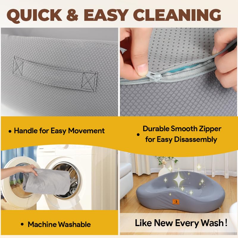 Orthopedic Dog Beds for Large/Medium Dogs, 9'' Thick Pure Memory Foam Dog Bed with Removable Washable Cover, Waterproof Couch Pet Bed, 60D High Density, Chewproof, Easy Clean, Dark Grey LukkyDeals