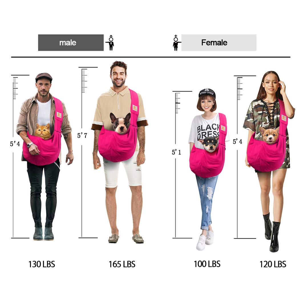 Tomkas Small Dog Sling Carrier - Adjustable Strap & Zip Pocket - Suitable for Puppies (Black) LukkyDeals