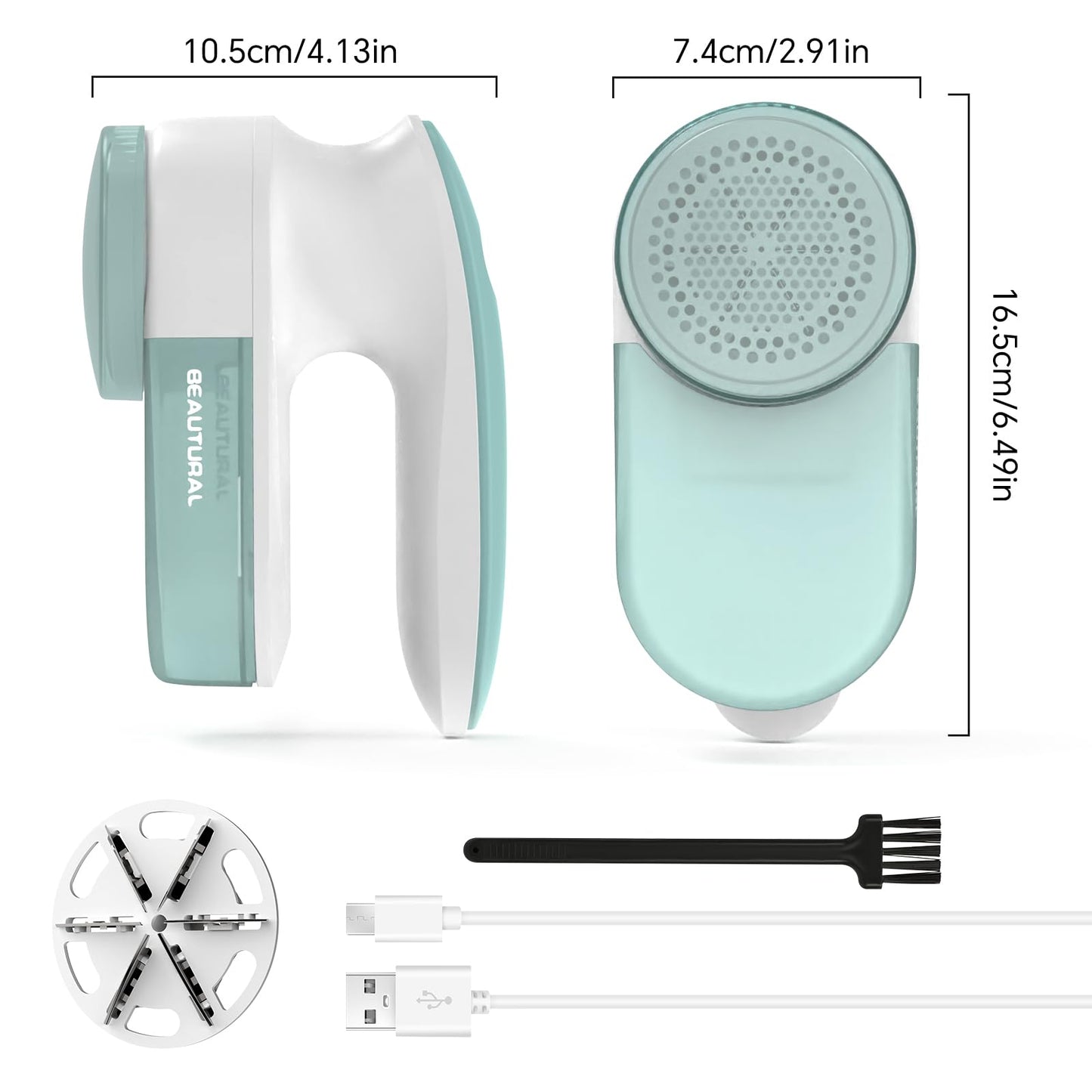 BEAUTURAL Fabric Shaver and Lint Remover, Sweater Defuzzer with 2-Speeds, 2 Replaceable Stainless Steel Blades, Battery Operated, Remove Clothes Fuzz, Lint Balls, Pills, Bobbles Gray LukkyDeals