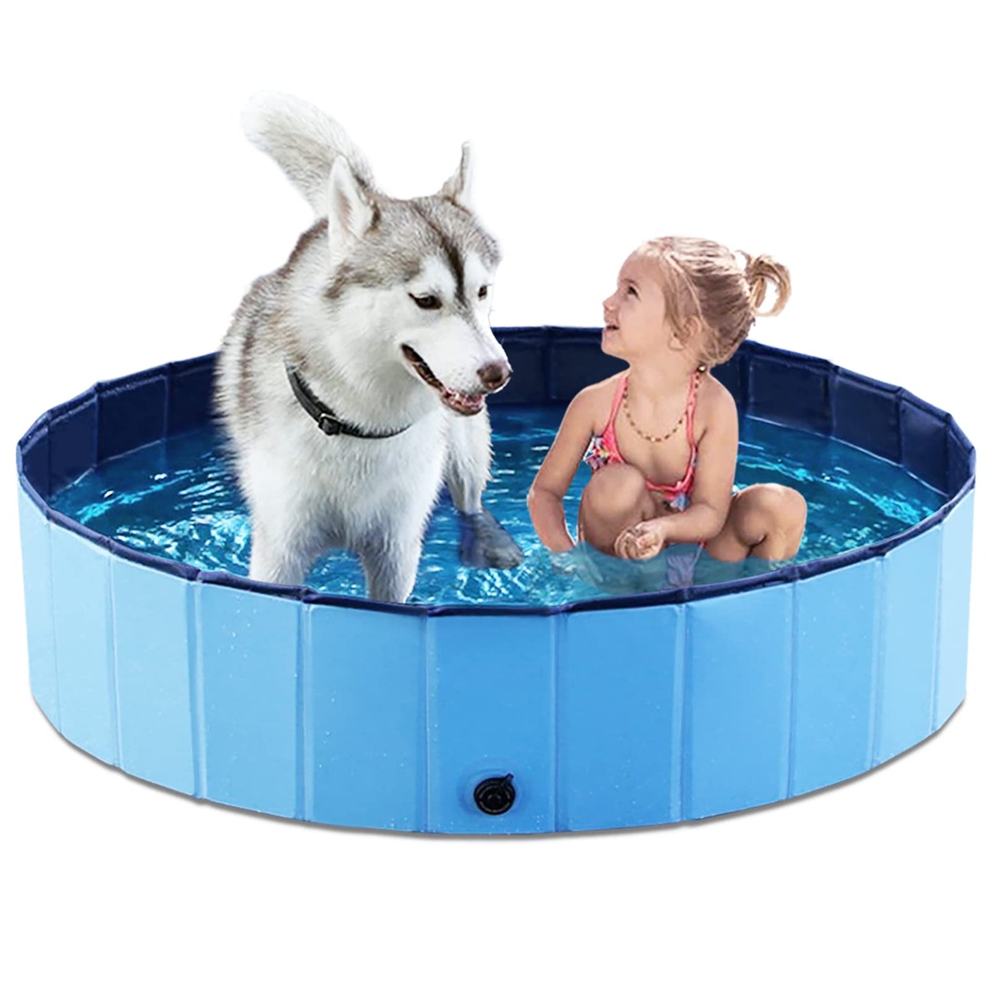 Jasonwell Foldable Dog Pet Bath Pool Collapsible Dog Pet Pool Bathing Tub Kiddie Pool Doggie Wading Pool for Puppy Small Medium Large Dogs Cats and Kids 48" Blue