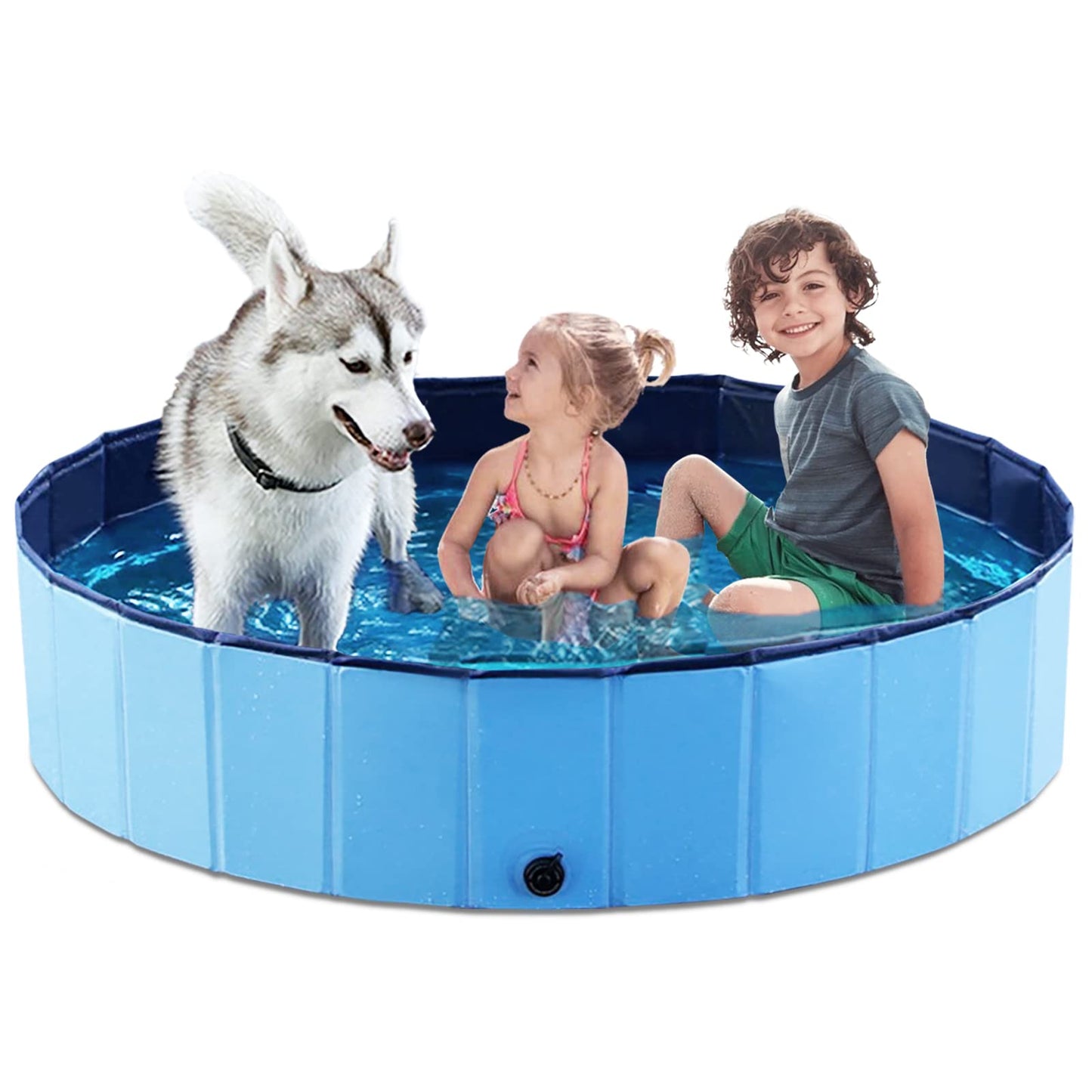 Jasonwell Foldable Dog Pet Bath Pool Collapsible Dog Pet Pool Bathing Tub Kiddie Pool Doggie Wading Pool for Puppy Small Medium Large Dogs Cats and Kids 48" Blue