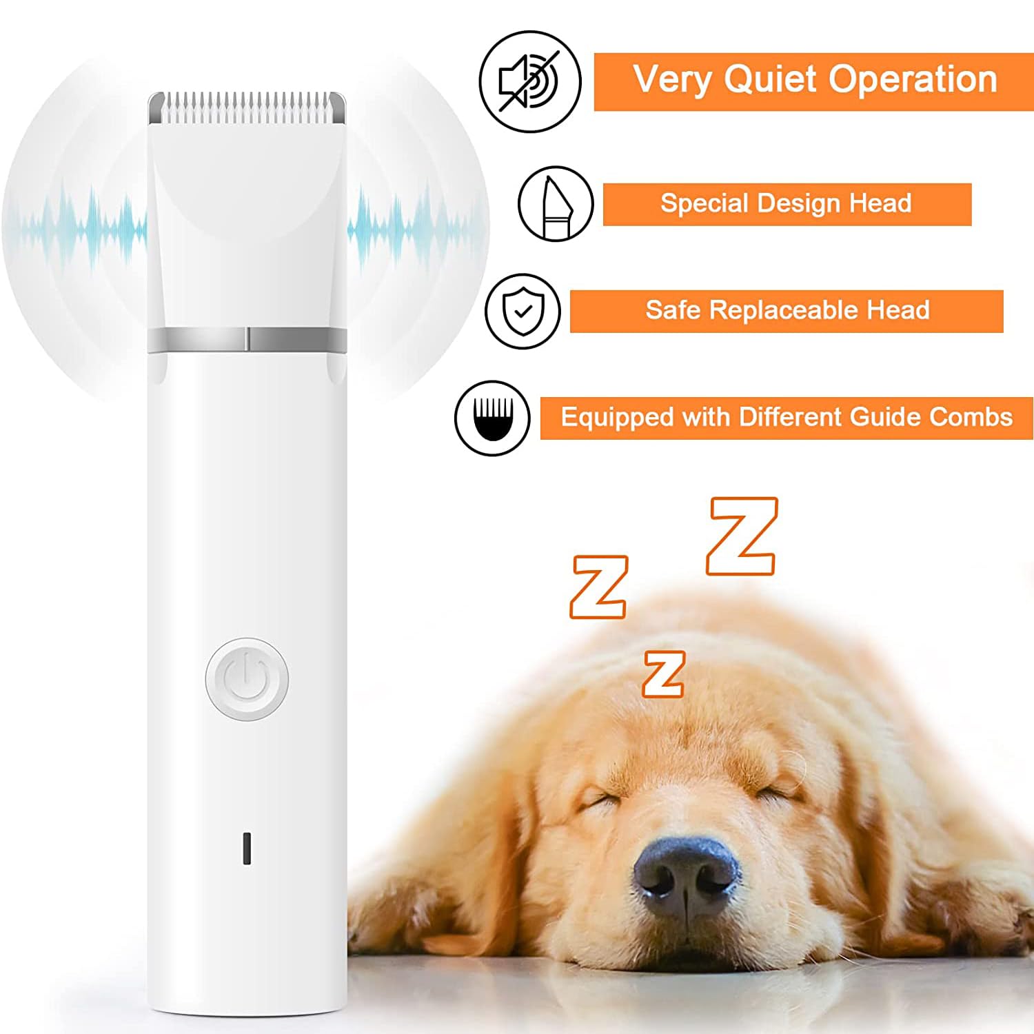Dog Clippers Grooming Kit Hair Clipper-Low Noise Paw Trimmer- Rechargeable - Cordless Quiet Nail Grinder Shaver for Cats and Other Pets LukkyDeals