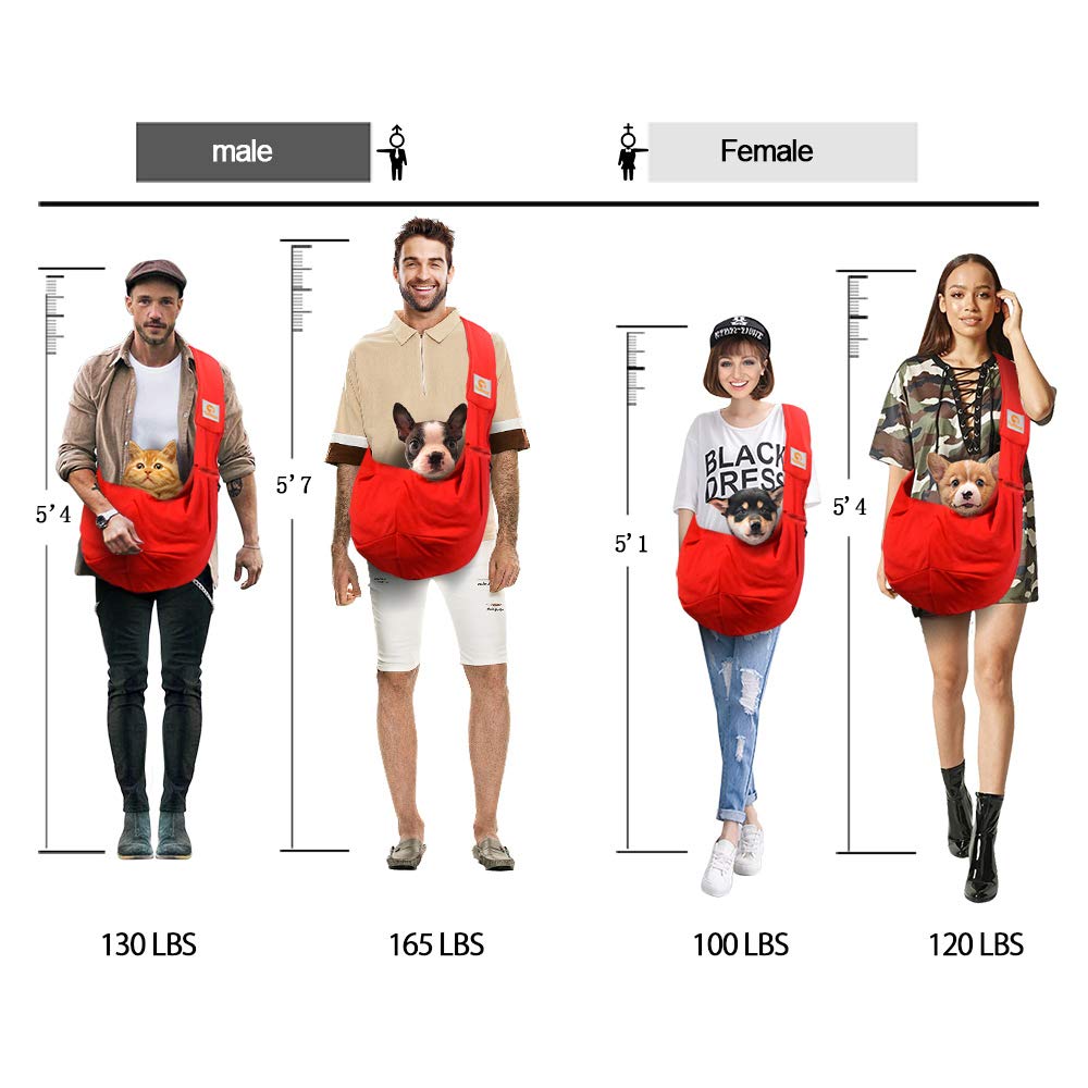 Tomkas Small Dog Sling Carrier - Adjustable Strap & Zip Pocket - Suitable for Puppies (Black) LukkyDeals