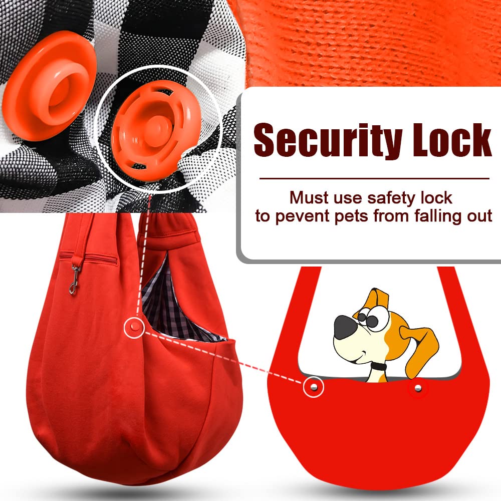 Tomkas Small Dog Sling Carrier - Adjustable Strap & Zip Pocket - Suitable for Puppies (Black) LukkyDeals