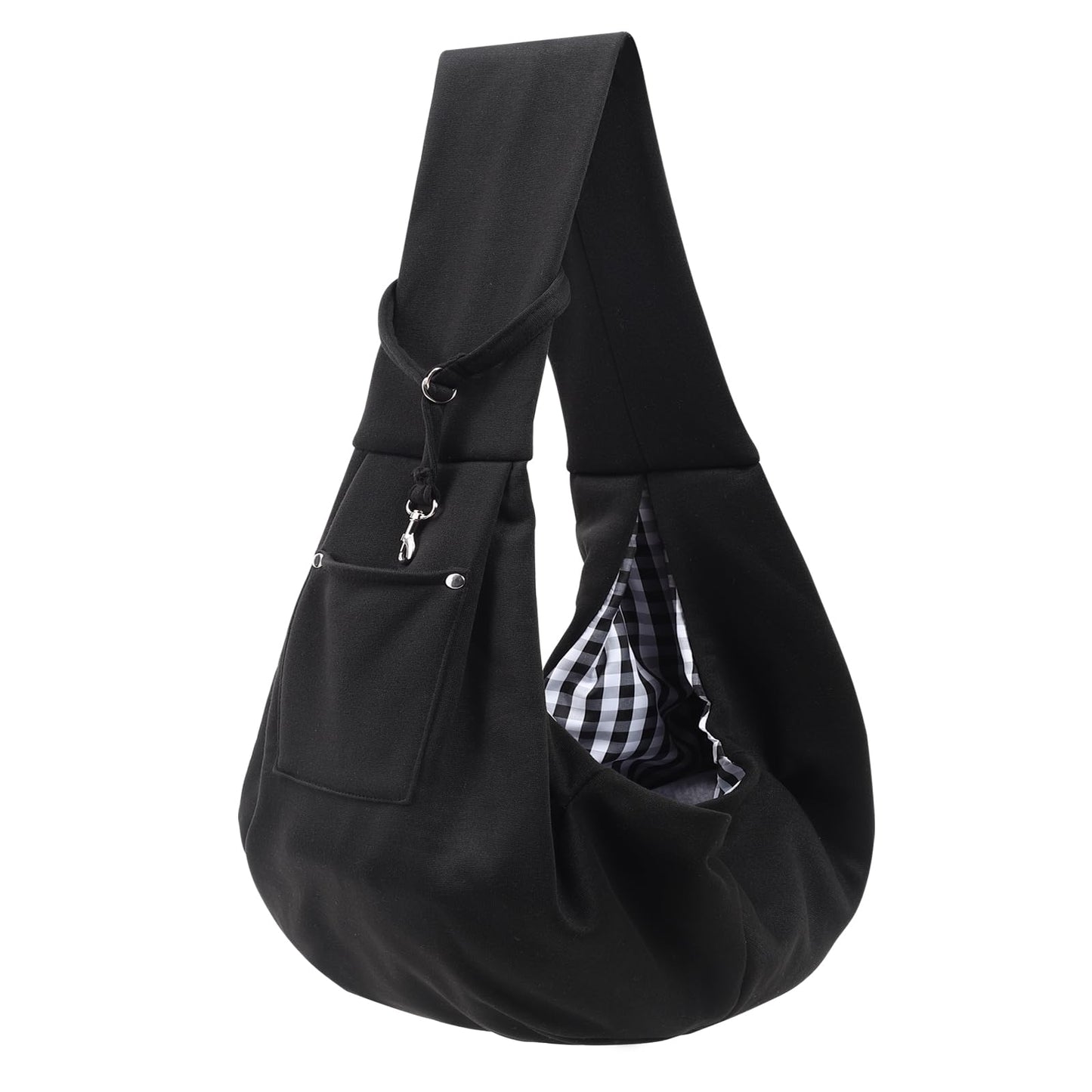 Dog Carrier Sling - Reversible Puppy Carrier Purse with Storage Pocket, Hand-Free Dog Sling Carrier for Carry Small Dogs and Cats, Travel Safety Harness, Dog and Cat Harness(Black) LukkyDeals