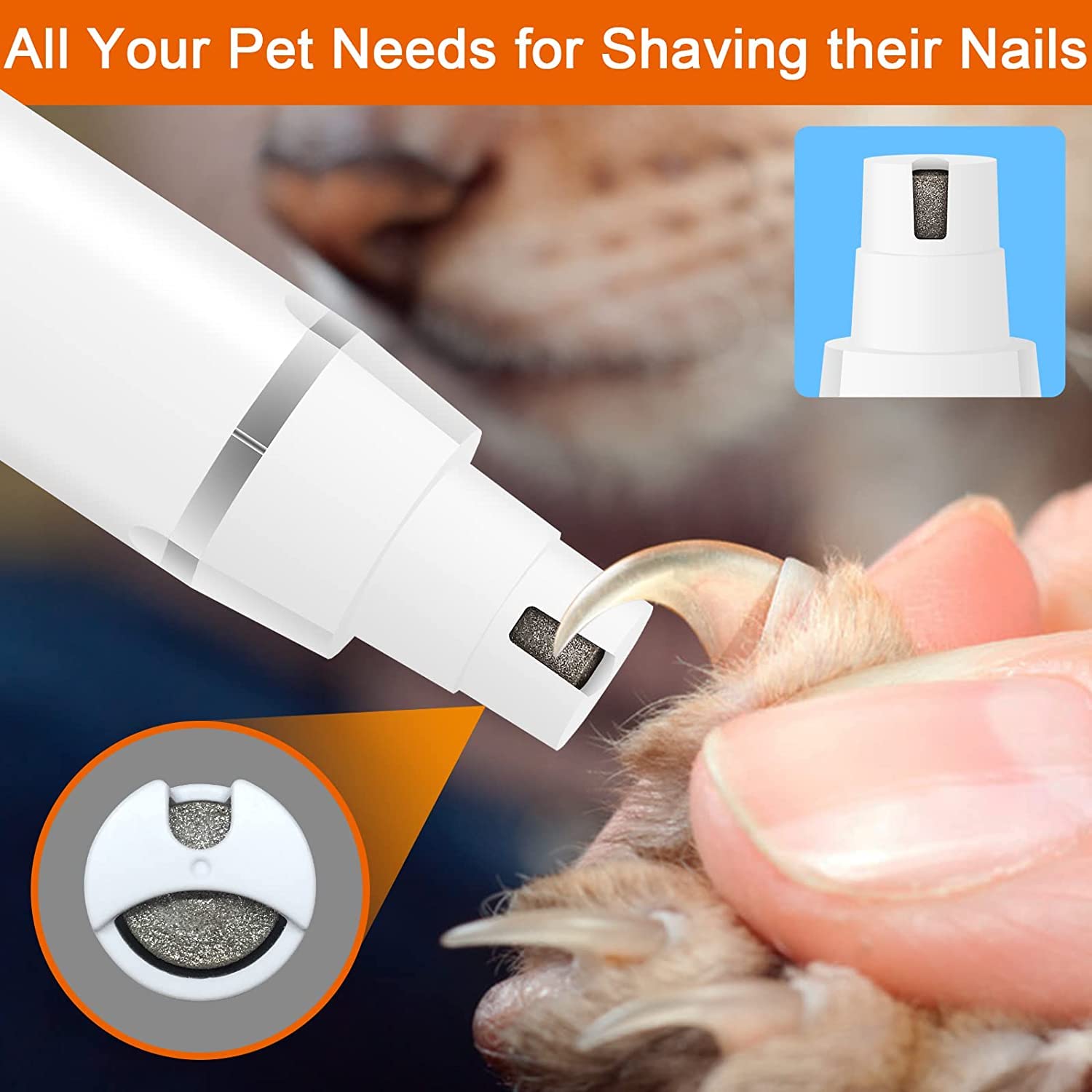 Dog Clippers Grooming Kit Hair Clipper-Low Noise Paw Trimmer- Rechargeable - Cordless Quiet Nail Grinder Shaver for Cats and Other Pets LukkyDeals