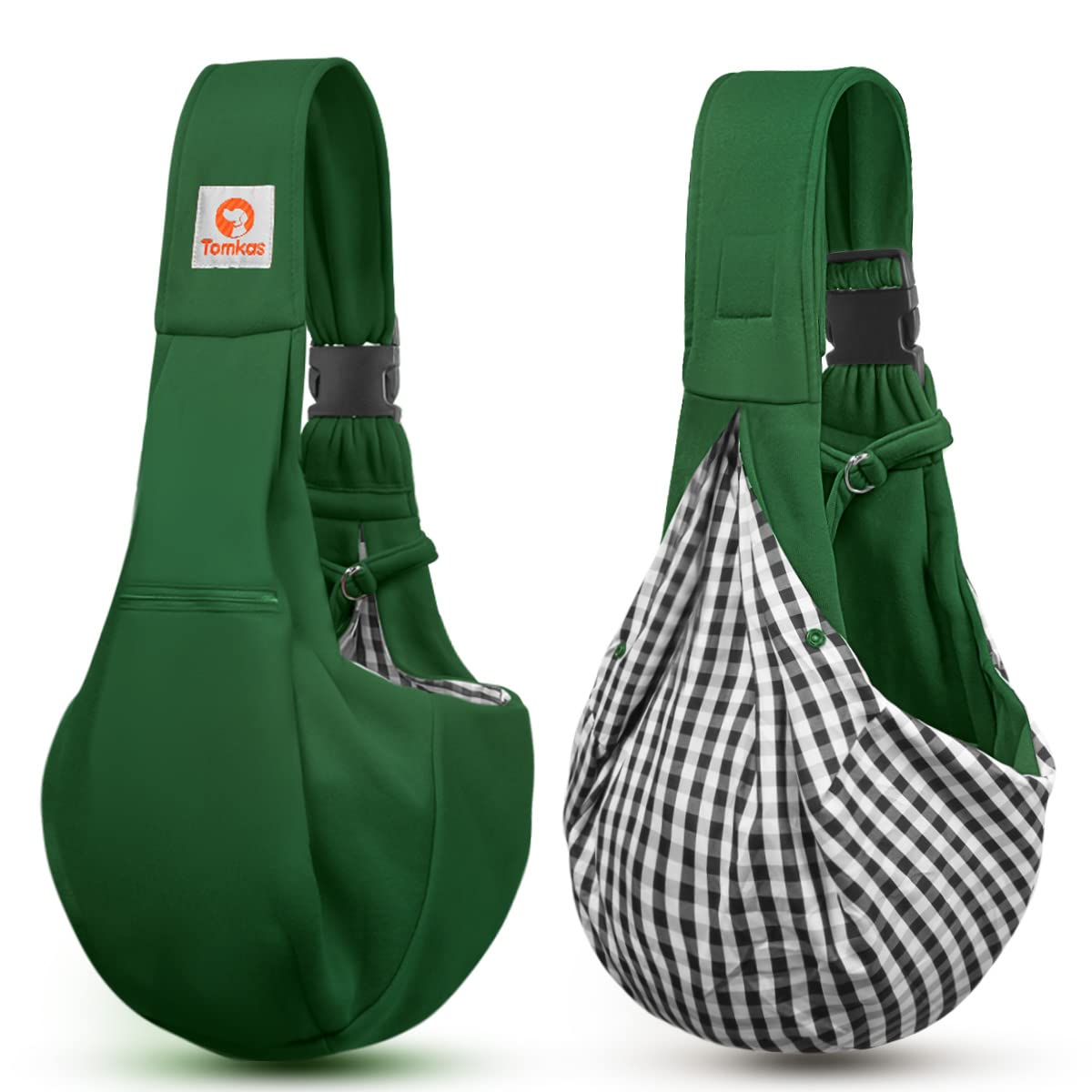 Tomkas Small Dog Sling Carrier - Adjustable Strap & Zip Pocket - Suitable for Puppies (Black) LukkyDeals