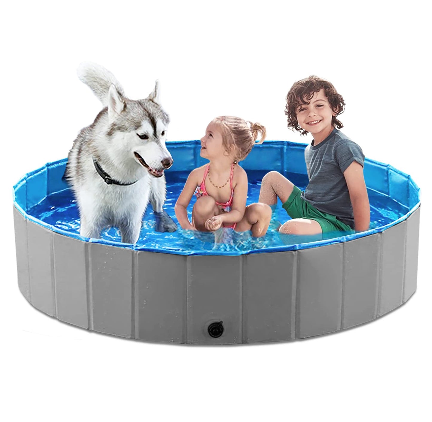 Jasonwell Foldable Dog Pet Bath Pool Collapsible Dog Pet Pool Bathing Tub Kiddie Pool Doggie Wading Pool for Puppy Small Medium Large Dogs Cats and Kids 48" Blue