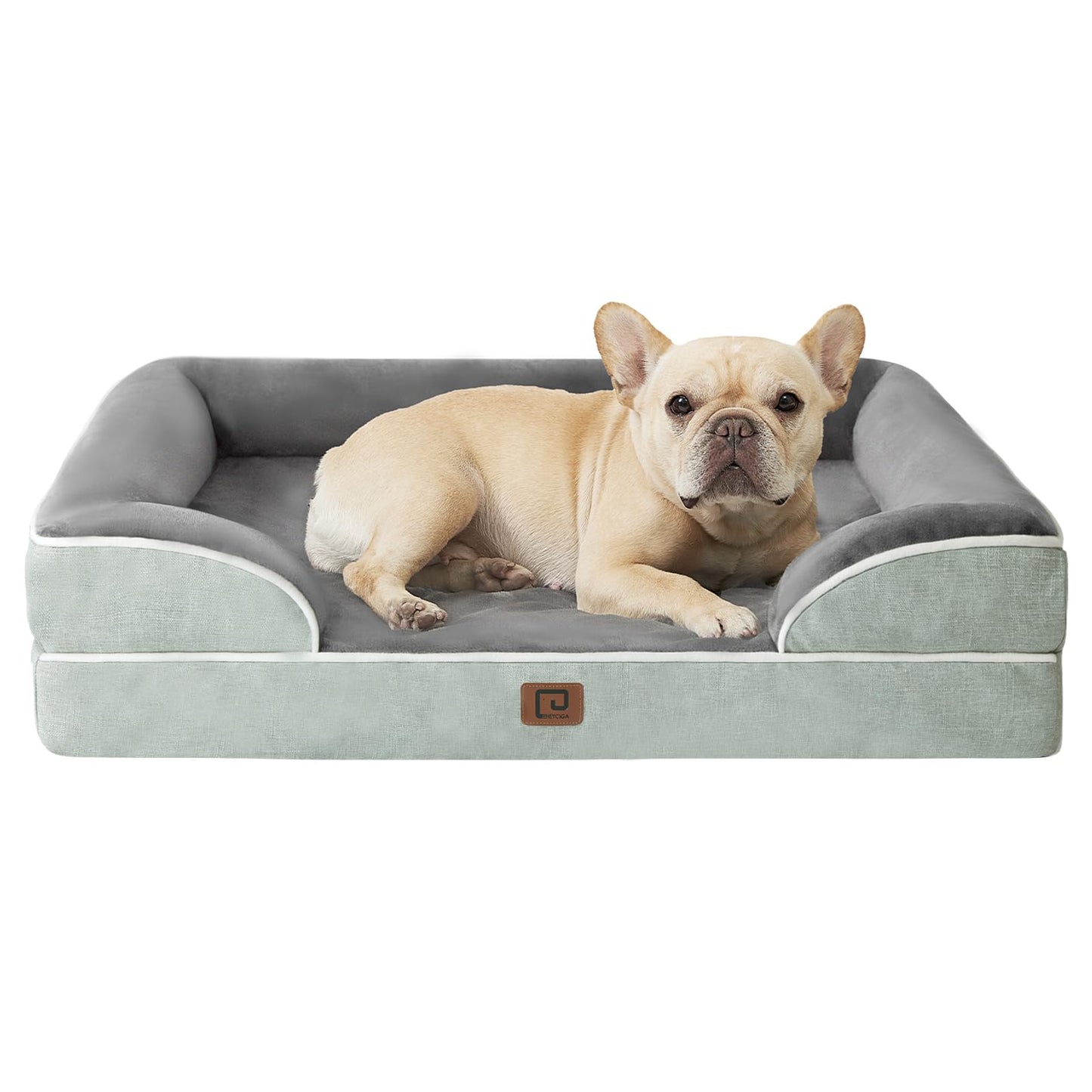 EHEYCIGA Orthopedic Dog Beds for Extra Large Dogs, Waterproof Memory Foam XL Pet Bed with Sides, Non-Slip and Egg-Crate Foam Big Dog Couch Bed with Washable Removable Cover, Grey LukkyDeals