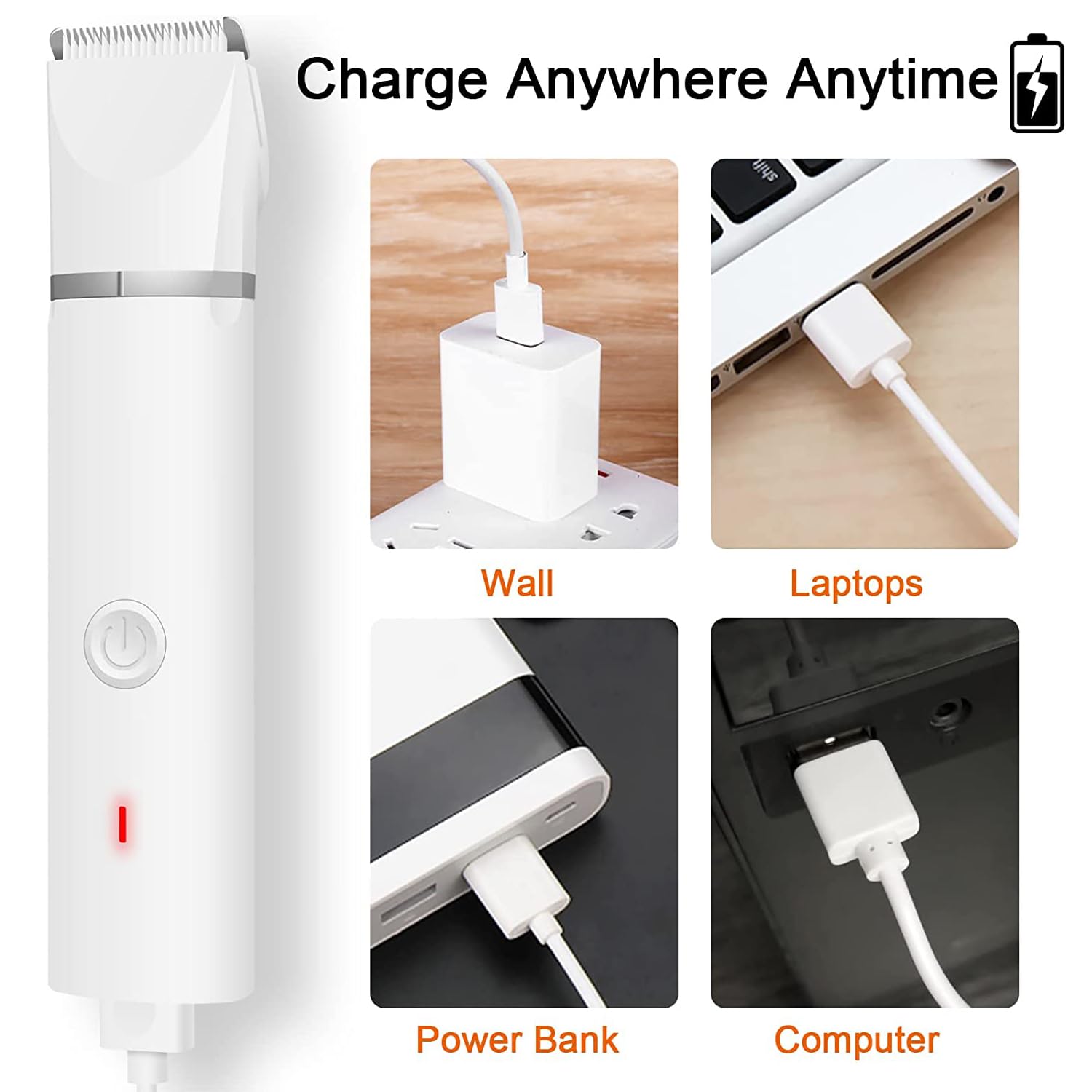 Dog Clippers Grooming Kit Hair Clipper-Low Noise Paw Trimmer- Rechargeable - Cordless Quiet Nail Grinder Shaver for Cats and Other Pets LukkyDeals