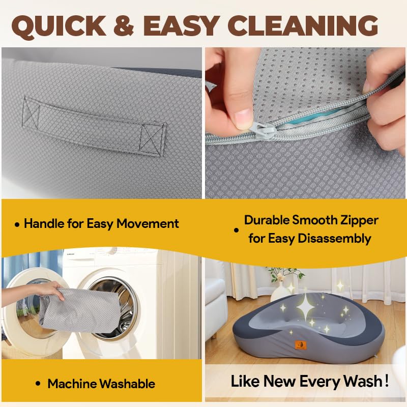 Orthopedic Dog Beds for Large/Medium Dogs, 9'' Thick Pure Memory Foam Dog Bed with Removable Washable Cover, Waterproof Couch Pet Bed, 60D High Density, Chewproof, Easy Clean, Dark Grey LukkyDeals