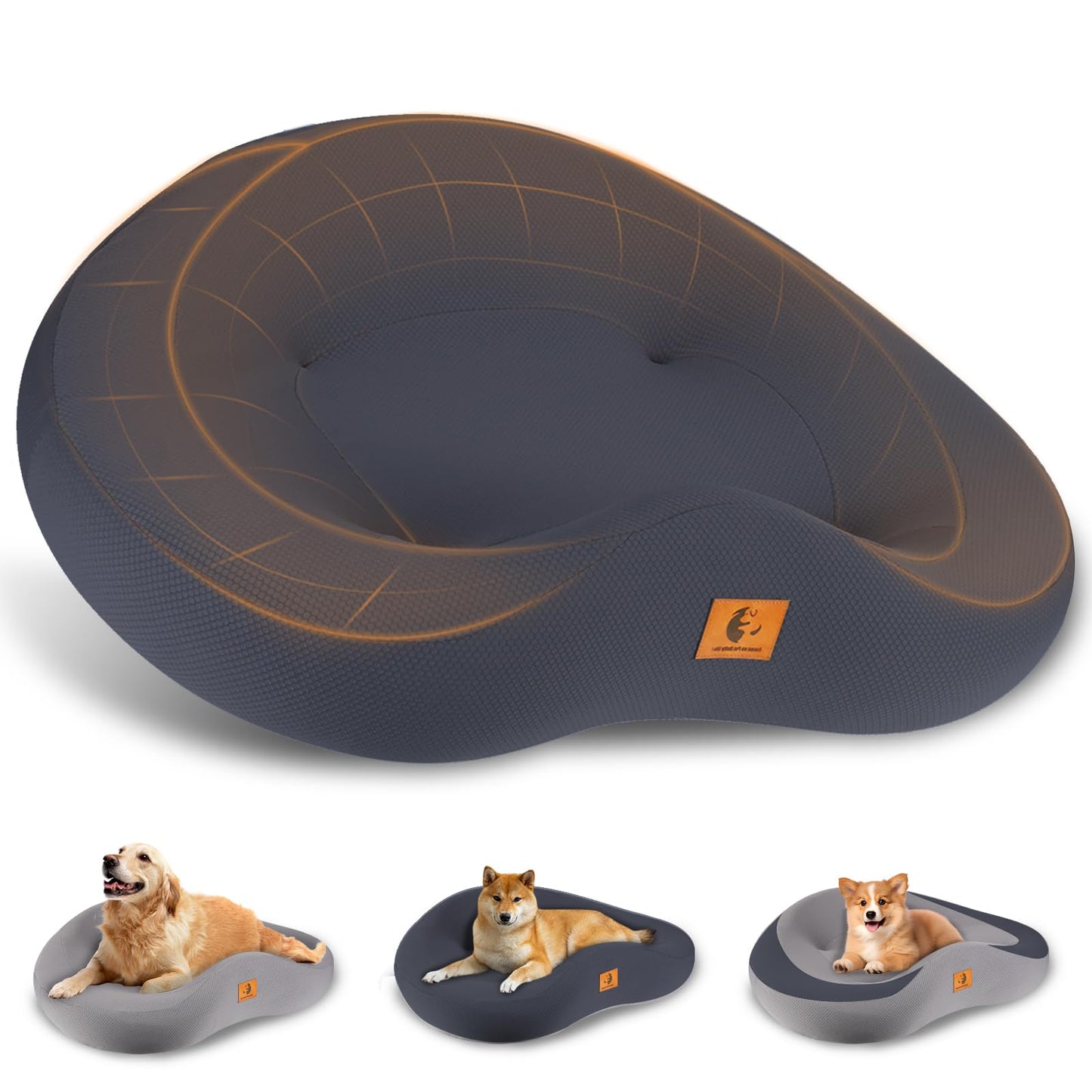 Orthopedic Dog Beds for Large/Medium Dogs, 9'' Thick Pure Memory Foam Dog Bed with Removable Washable Cover, Waterproof Couch Pet Bed, 60D High Density, Chewproof, Easy Clean, Dark Grey LukkyDeals