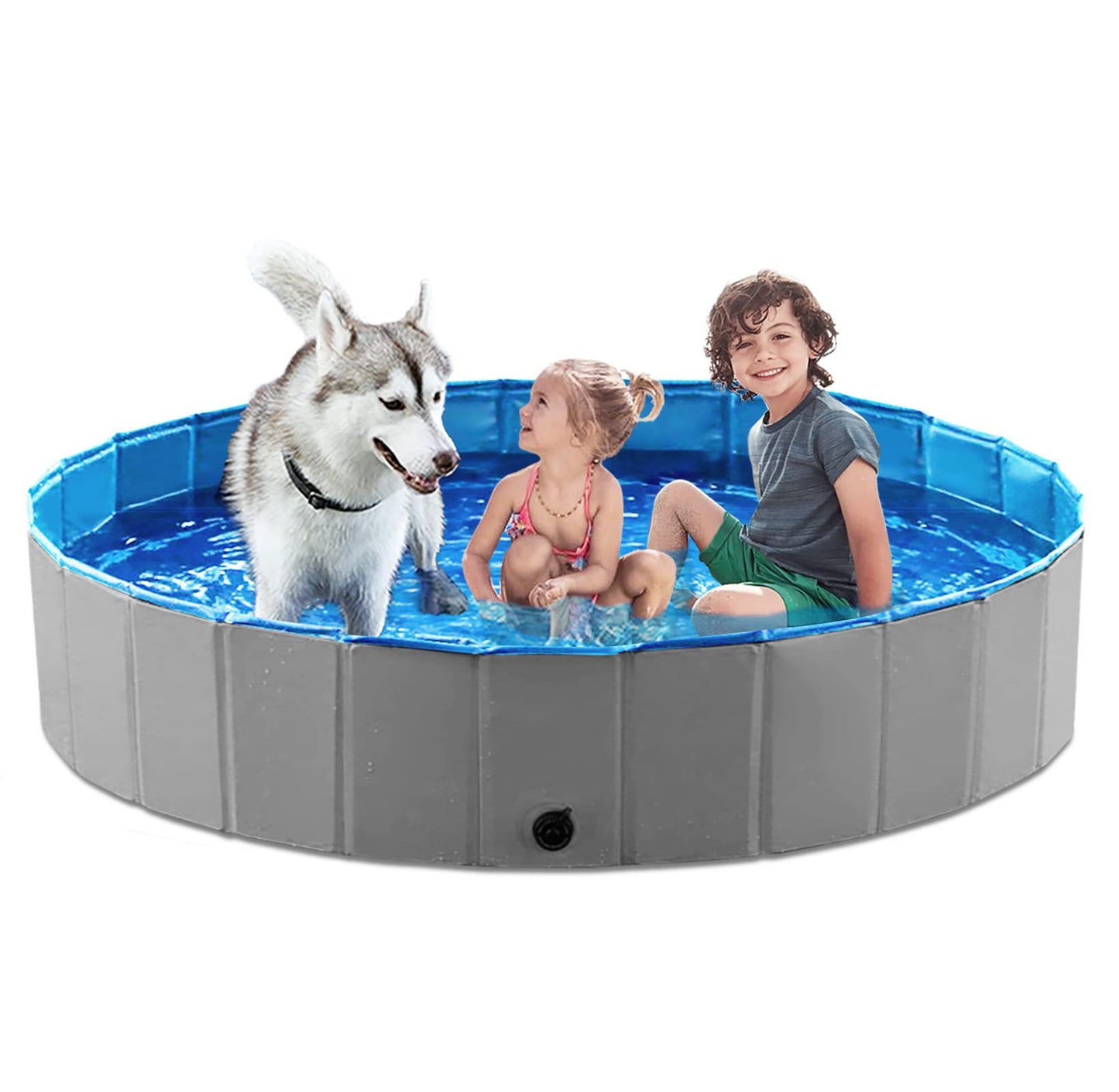 Jasonwell Foldable Dog Pet Bath Pool Collapsible Dog Pet Pool Bathing Tub Kiddie Pool Doggie Wading Pool for Puppy Small Medium Large Dogs Cats and Kids 48" Blue