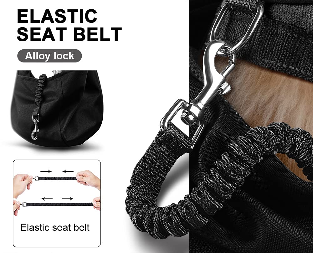 Tomkas Small Dog Sling Carrier - Adjustable Strap & Zip Pocket - Suitable for Puppies (Black) LukkyDeals