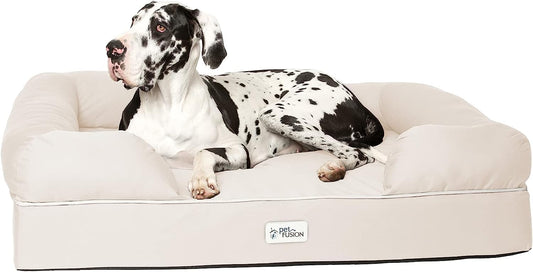 PetFusion Ultimate Dog Bed, Orthopedic Memory Foam, Multiple Sizes and Colors, Medium Firmness Pillow, Waterproof Liner, YKK Zippers, Breathable 35% Cotton Cover LukkyDeals