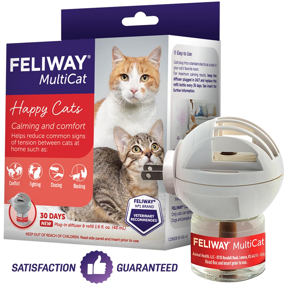 FELIWAY MultiCat Calming Pheromone Diffuser, 30 Day Starter Kit (48 mL) LukkyDeals