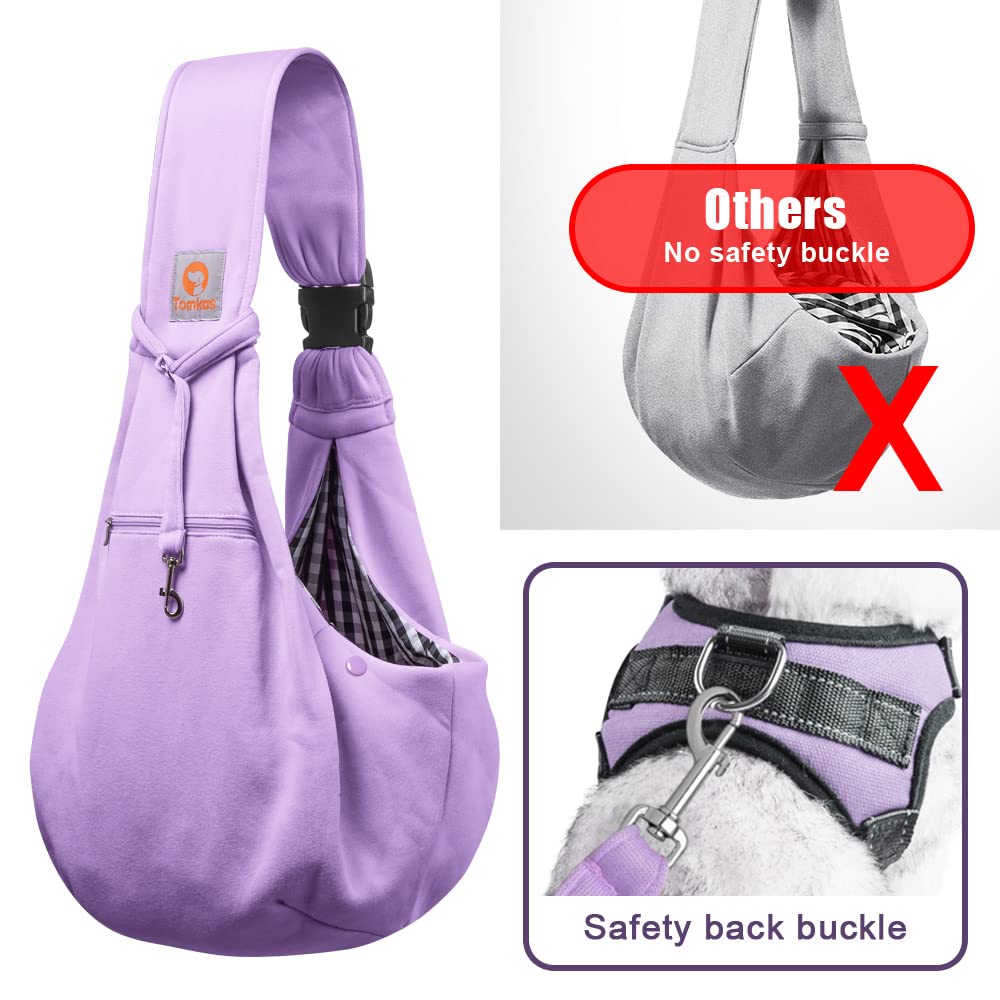 Tomkas Small Dog Sling Carrier - Adjustable Strap & Zip Pocket - Suitable for Puppies (Black) LukkyDeals