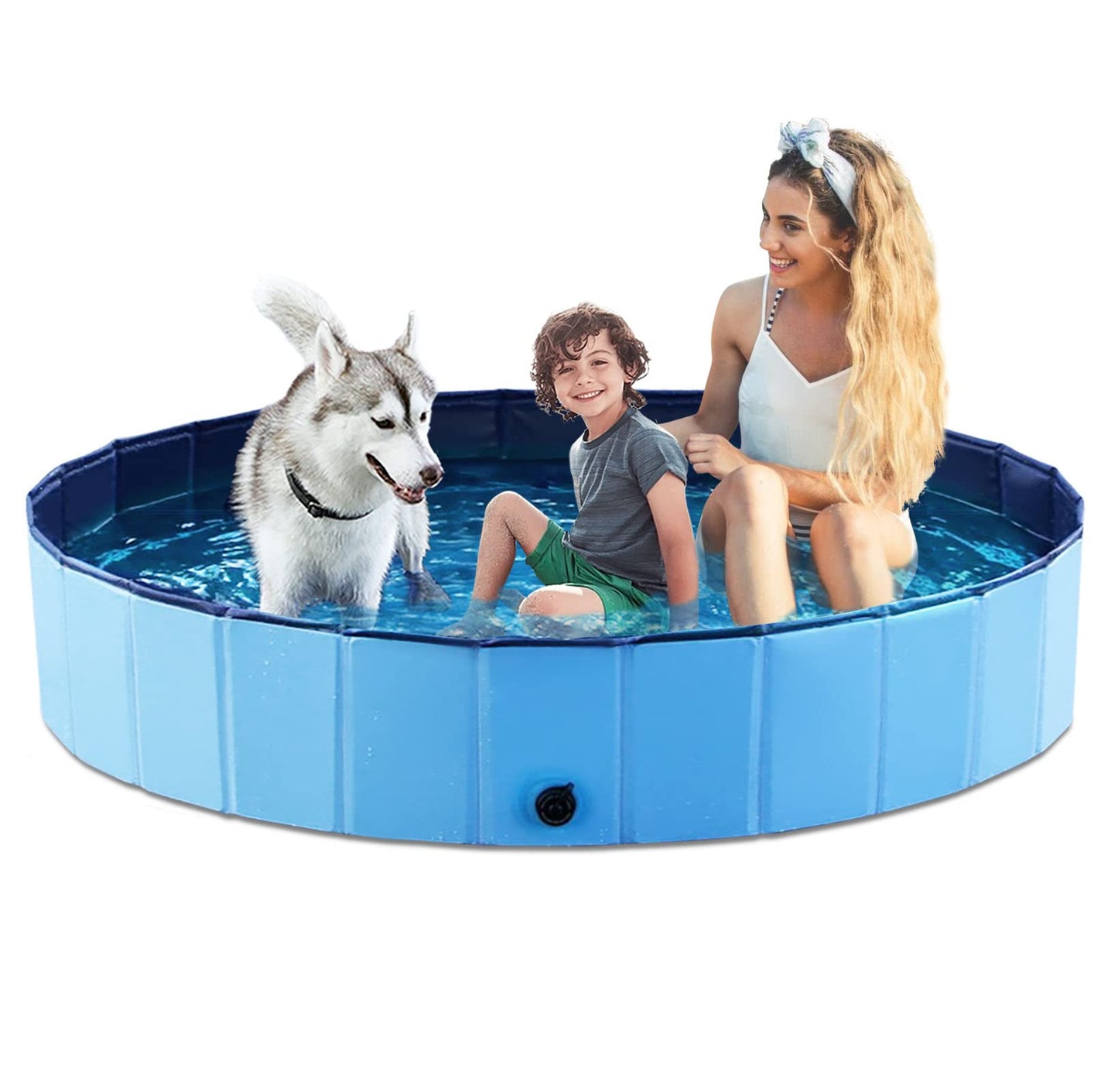 Jasonwell Foldable Dog Pet Bath Pool Collapsible Dog Pet Pool Bathing Tub Kiddie Pool Doggie Wading Pool for Puppy Small Medium Large Dogs Cats and Kids 48" Blue