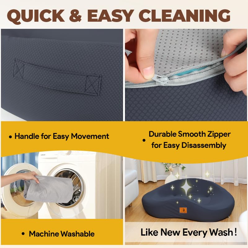 Orthopedic Dog Beds for Large/Medium Dogs, 9'' Thick Pure Memory Foam Dog Bed with Removable Washable Cover, Waterproof Couch Pet Bed, 60D High Density, Chewproof, Easy Clean, Dark Grey LukkyDeals