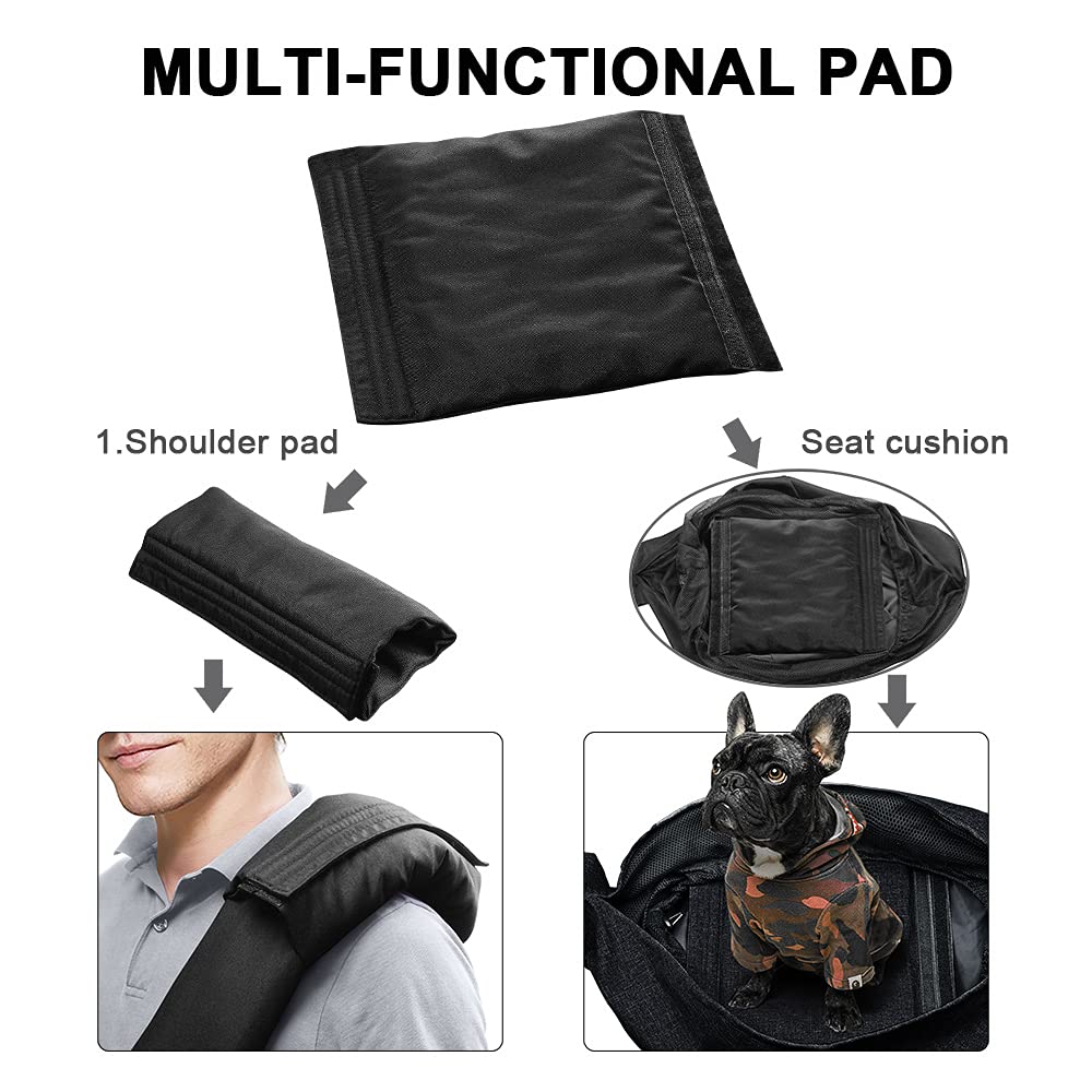 Tomkas Small Dog Sling Carrier - Adjustable Strap & Zip Pocket - Suitable for Puppies (Black) LukkyDeals