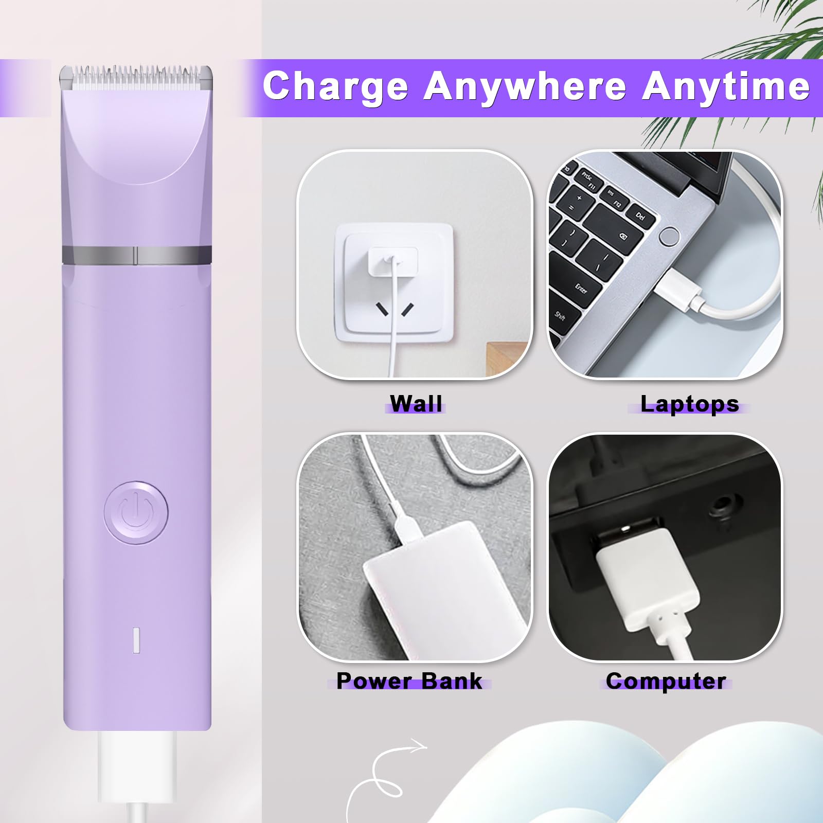 Dog Clippers Grooming Kit Hair Clipper-Low Noise Paw Trimmer- Rechargeable - Cordless Quiet Nail Grinder Shaver for Cats and Other Pets LukkyDeals