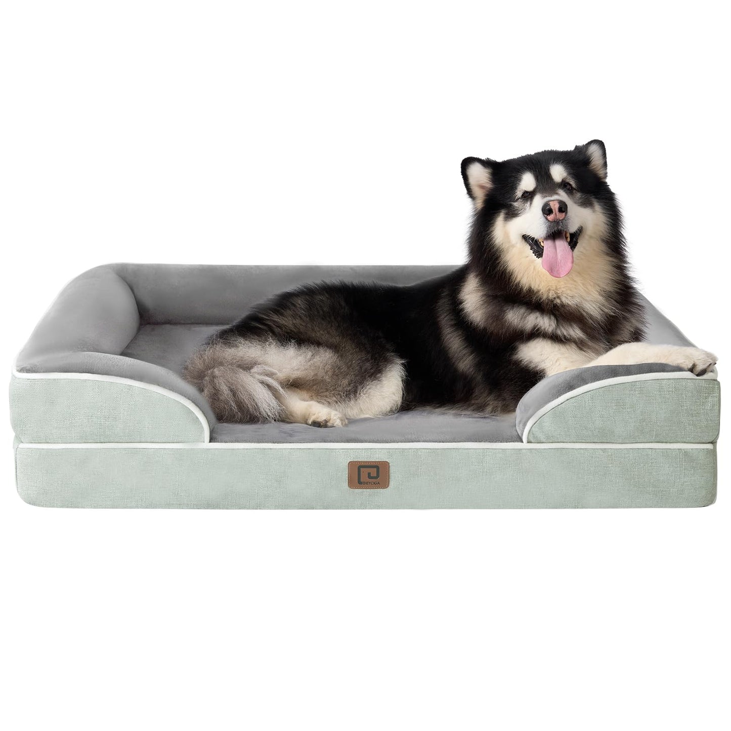 EHEYCIGA Orthopedic Dog Beds for Extra Large Dogs, Waterproof Memory Foam XL Pet Bed with Sides, Non-Slip and Egg-Crate Foam Big Dog Couch Bed with Washable Removable Cover, Grey LukkyDeals