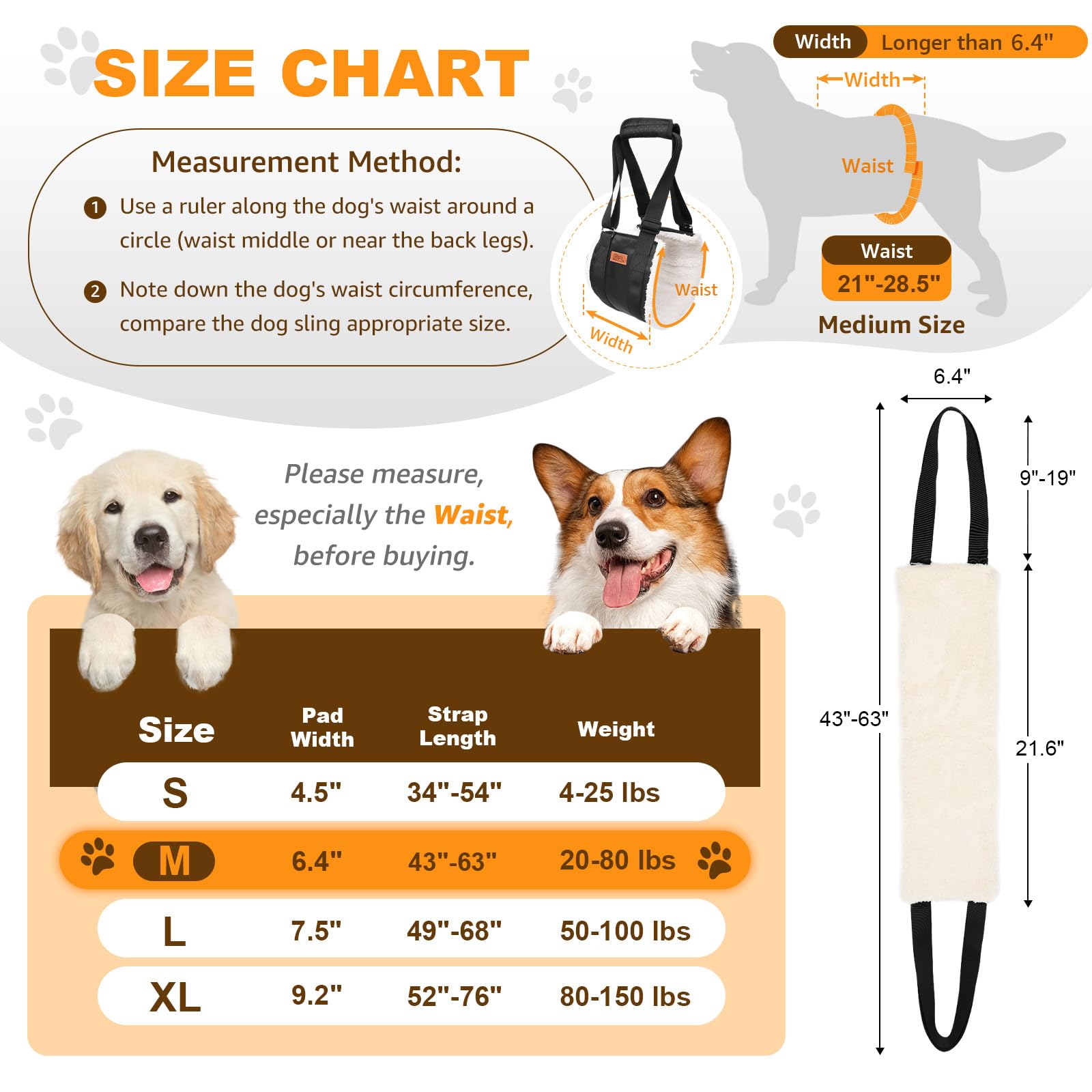 Adjustable Dog Lift Harness Dog Sling for Large Dogs Hind Leg Support Soft Lift Support and Rehab Harness for Weak Rear Legs, Helps Senior, Injured, Disabled and After ACL Surgery Dogs Large LukkyDeals