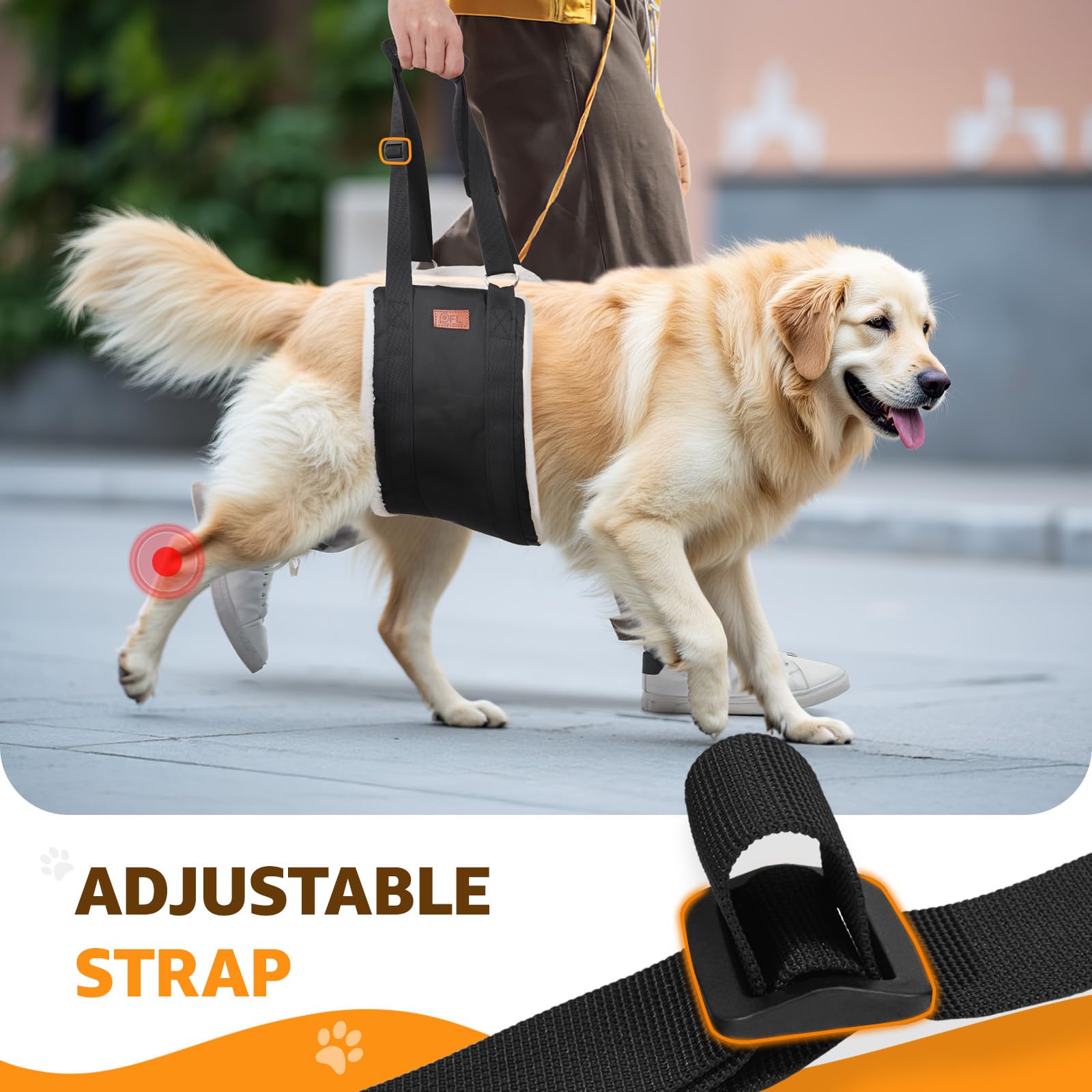 Adjustable Dog Lift Harness Dog Sling for Large Dogs Hind Leg Support Soft Lift Support and Rehab Harness for Weak Rear Legs, Helps Senior, Injured, Disabled and After ACL Surgery Dogs Large LukkyDeals