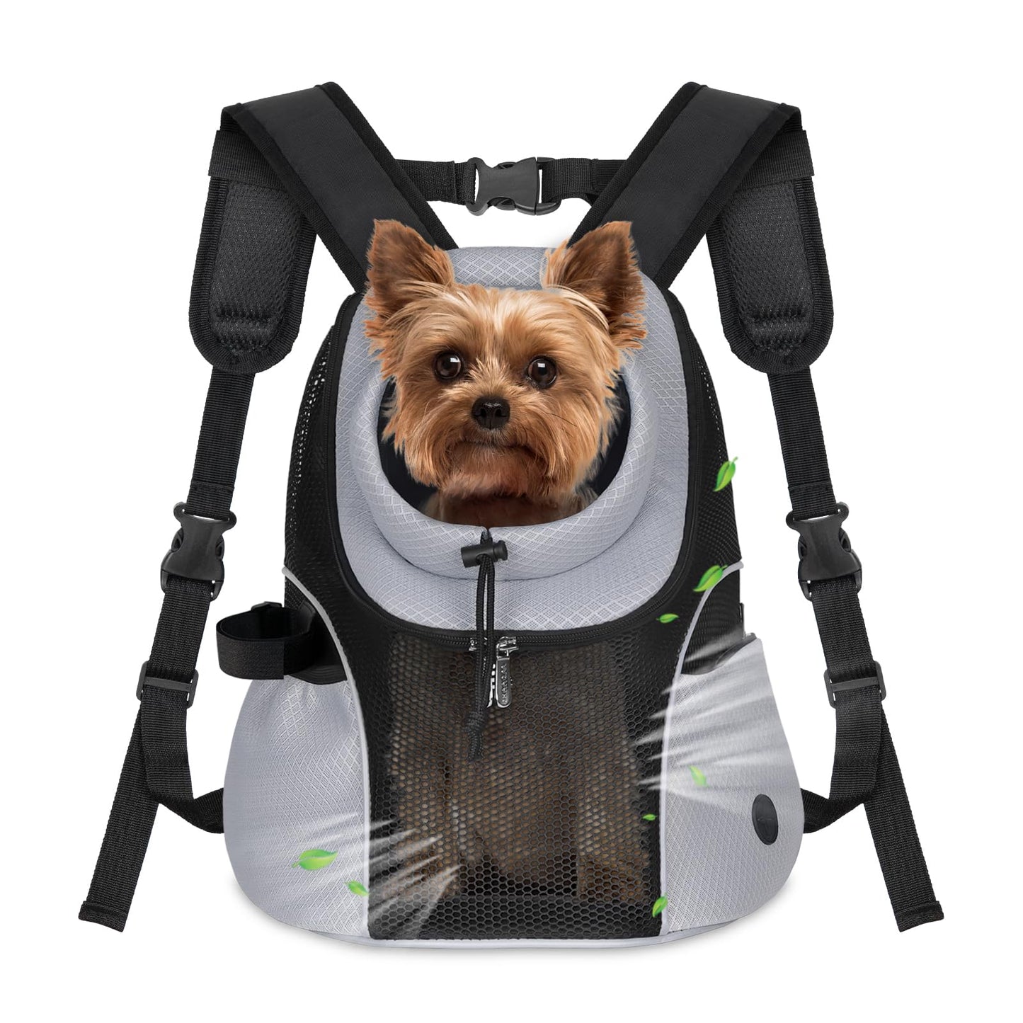 WOYYHO Pet Dog Carrier Backpack Small Dog Front Backpack Ventilated Mesh Dog Travel Back Pack with Safety Belt for Travel Hiking Cycling Outdoor Adventures (Size M: 5-9 lbs, Black) LukkyDeals