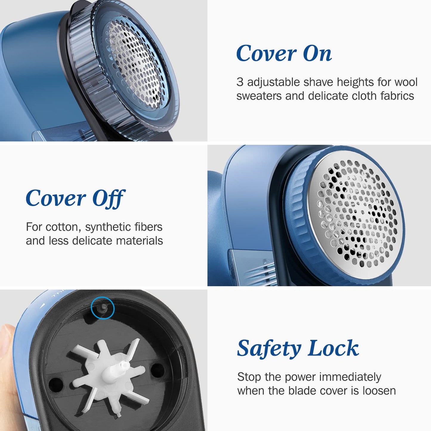 BEAUTURAL Fabric Shaver and Lint Remover, Sweater Defuzzer with 2-Speeds, 2 Replaceable Stainless Steel Blades, Battery Operated, Remove Clothes Fuzz, Lint Balls, Pills, Bobbles Gray LukkyDeals