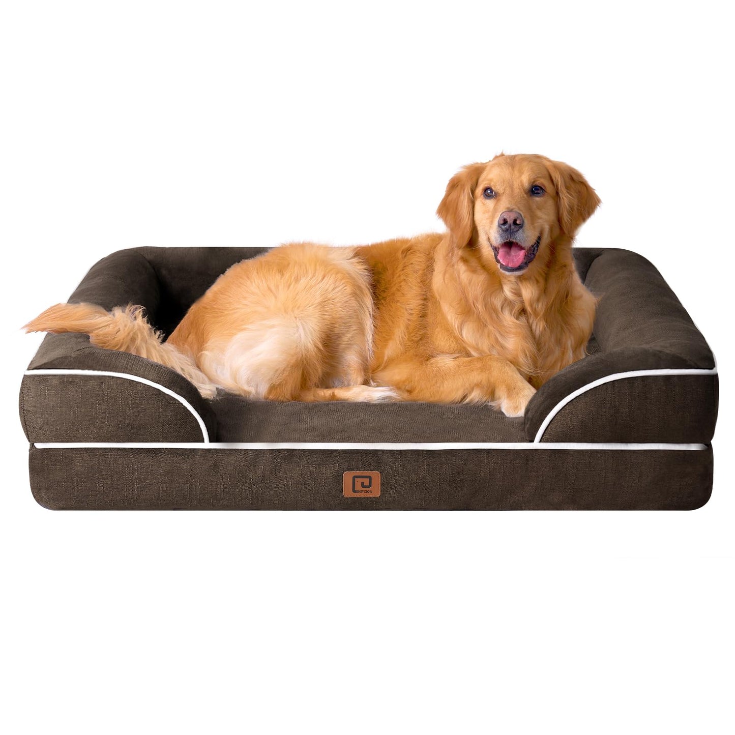 EHEYCIGA Orthopedic Dog Beds for Extra Large Dogs, Waterproof Memory Foam XL Pet Bed with Sides, Non-Slip and Egg-Crate Foam Big Dog Couch Bed with Washable Removable Cover, Grey LukkyDeals