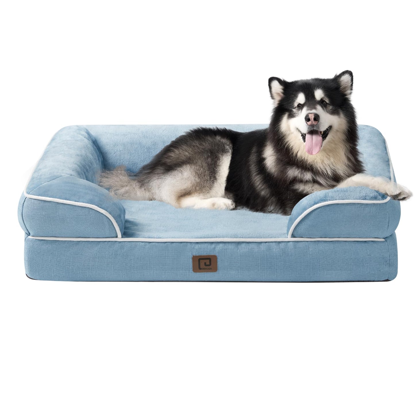 EHEYCIGA Orthopedic Dog Beds for Extra Large Dogs, Waterproof Memory Foam XL Pet Bed with Sides, Non-Slip and Egg-Crate Foam Big Dog Couch Bed with Washable Removable Cover, Grey LukkyDeals