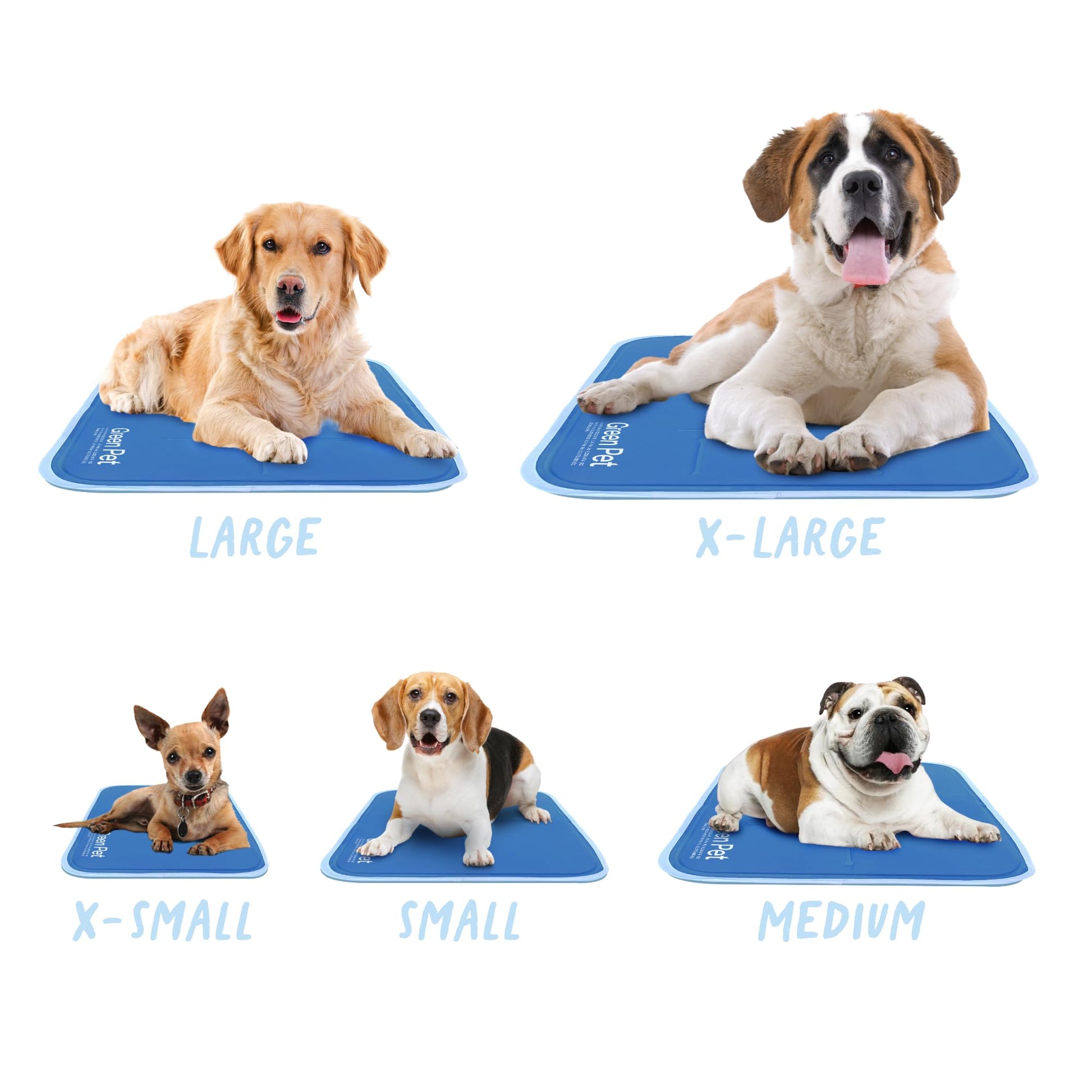 The Green Pet Shop Cool Pet Pad - Large, Sage Grey - Self-Cooling, Pressure Activated Mat for Dogs & Cats from 46-80 lbs - Non-Toxic Gel, No Water Needed LukkyDeals