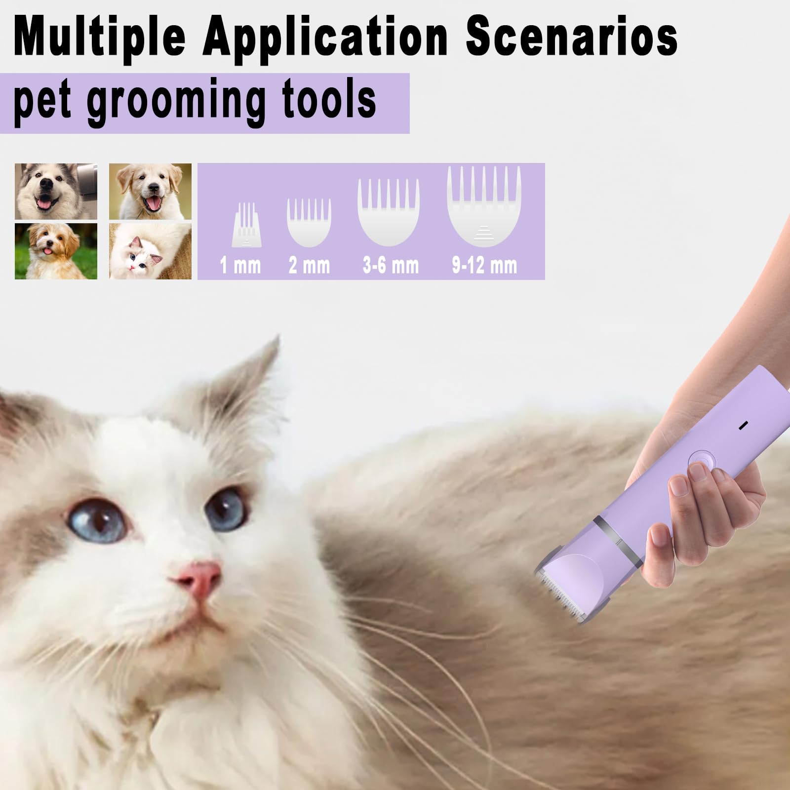 Dog Clippers Grooming Kit Hair Clipper-Low Noise Paw Trimmer- Rechargeable - Cordless Quiet Nail Grinder Shaver for Cats and Other Pets LukkyDeals
