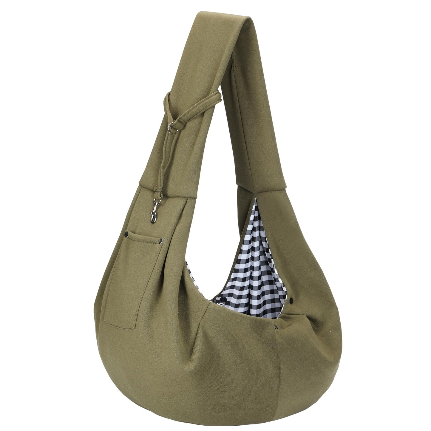 Dog Carrier Sling - Reversible Puppy Carrier Purse with Storage Pocket, Hand-Free Dog Sling Carrier for Carry Small Dogs and Cats, Travel Safety Harness, Dog and Cat Harness(Black) LukkyDeals