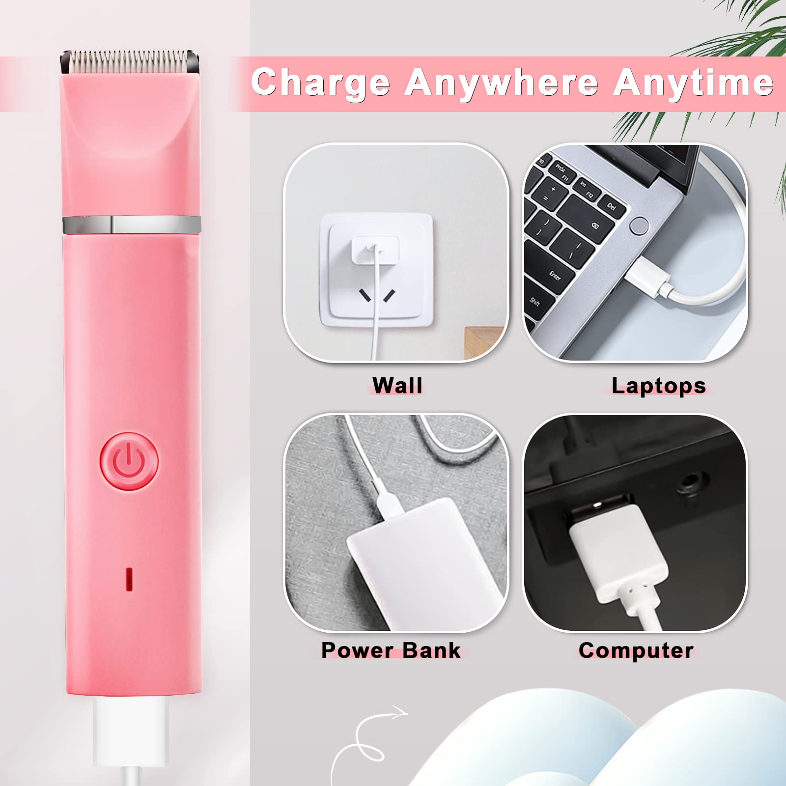 Dog Clippers Grooming Kit Hair Clipper-Low Noise Paw Trimmer- Rechargeable - Cordless Quiet Nail Grinder Shaver for Cats and Other Pets LukkyDeals