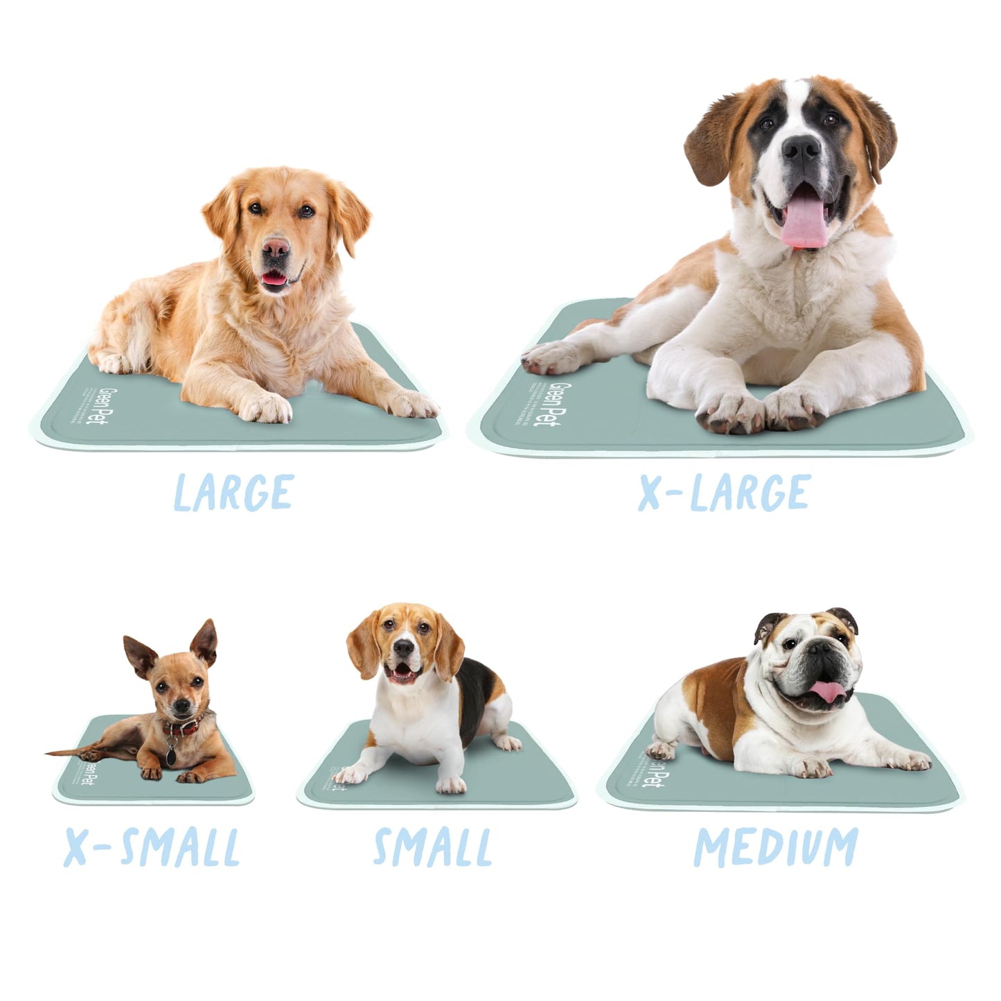 The Green Pet Shop Cool Pet Pad - Large, Sage Grey - Self-Cooling, Pressure Activated Mat for Dogs & Cats from 46-80 lbs - Non-Toxic Gel, No Water Needed LukkyDeals