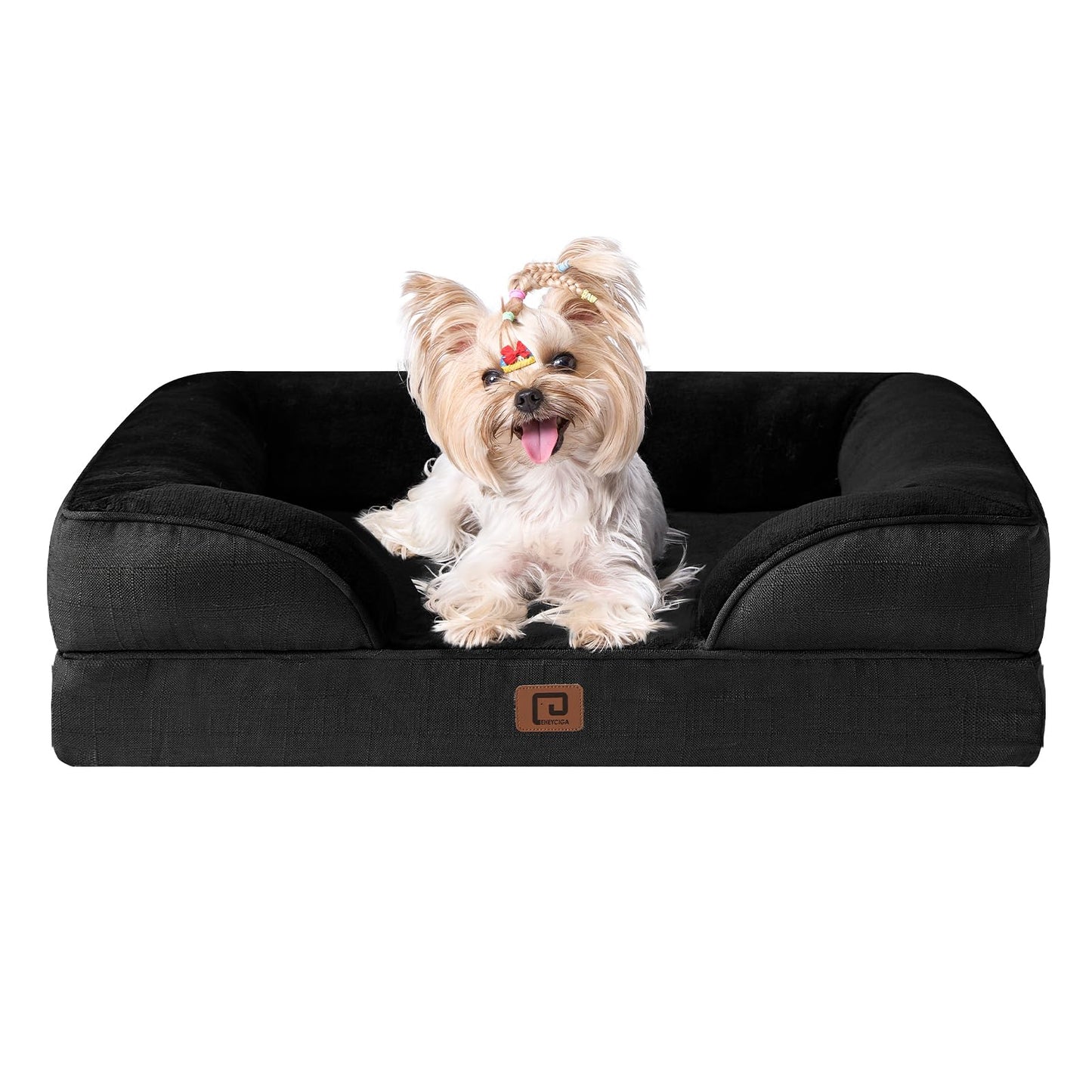 EHEYCIGA Orthopedic Dog Beds for Extra Large Dogs, Waterproof Memory Foam XL Pet Bed with Sides, Non-Slip and Egg-Crate Foam Big Dog Couch Bed with Washable Removable Cover, Grey LukkyDeals