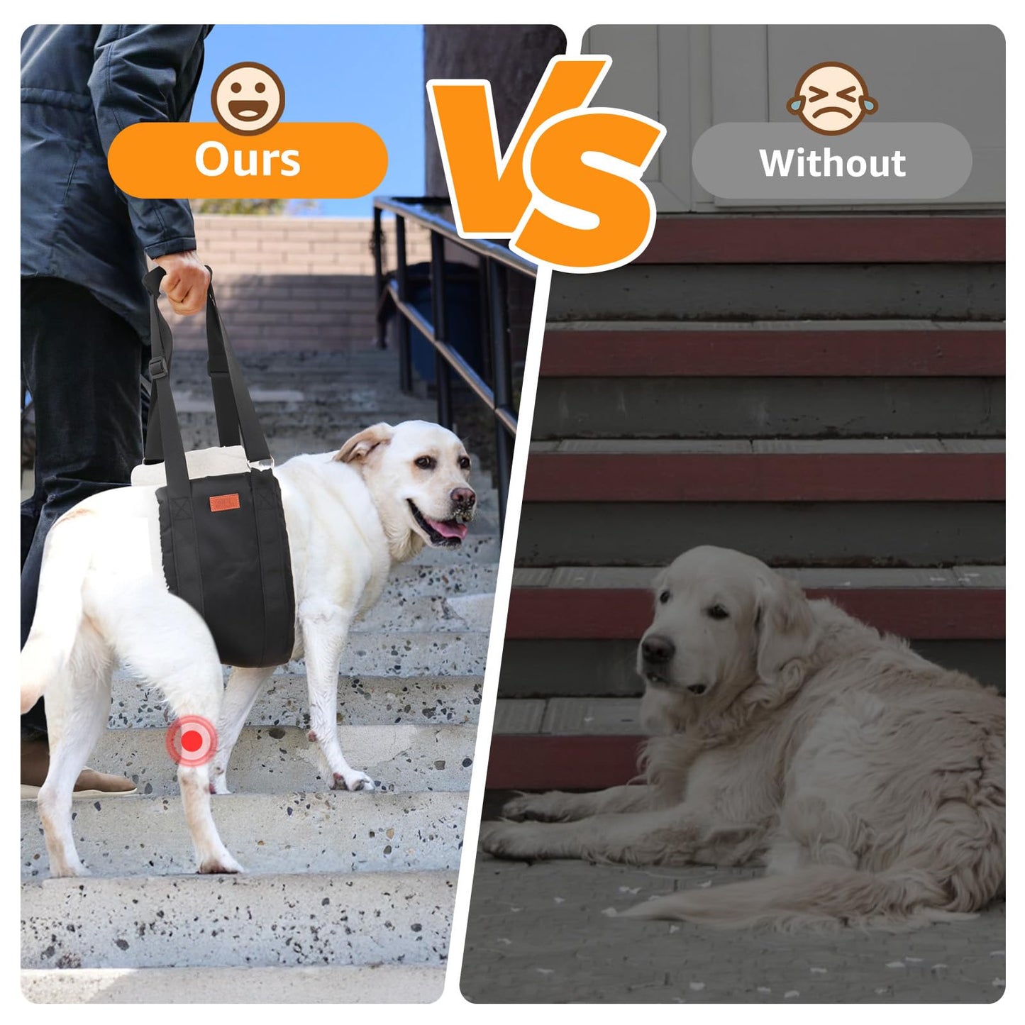 Adjustable Dog Lift Harness Dog Sling for Large Dogs Hind Leg Support Soft Lift Support and Rehab Harness for Weak Rear Legs, Helps Senior, Injured, Disabled and After ACL Surgery Dogs Large LukkyDeals