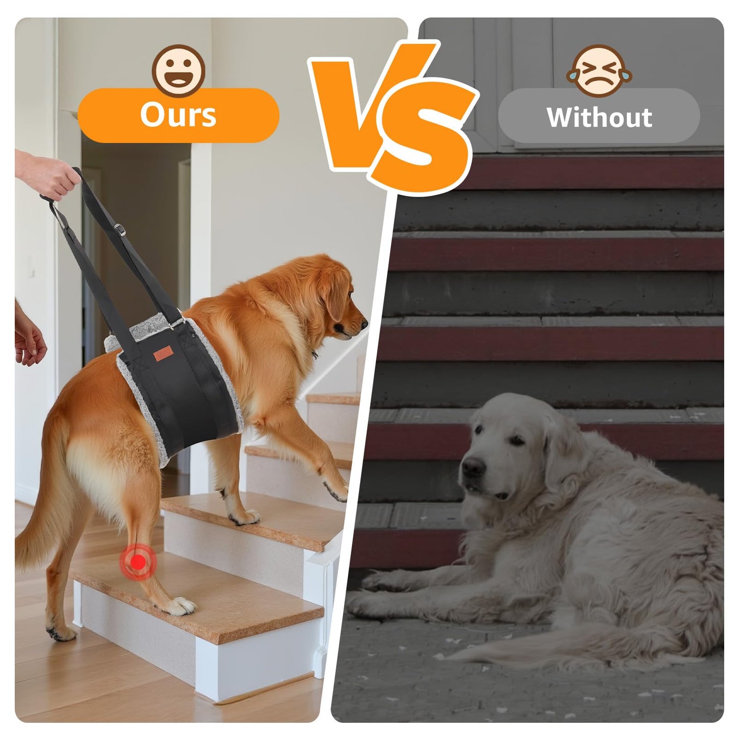 Adjustable Dog Lift Harness Dog Sling for Large Dogs Hind Leg Support Soft Lift Support and Rehab Harness for Weak Rear Legs, Helps Senior, Injured, Disabled and After ACL Surgery Dogs Large LukkyDeals