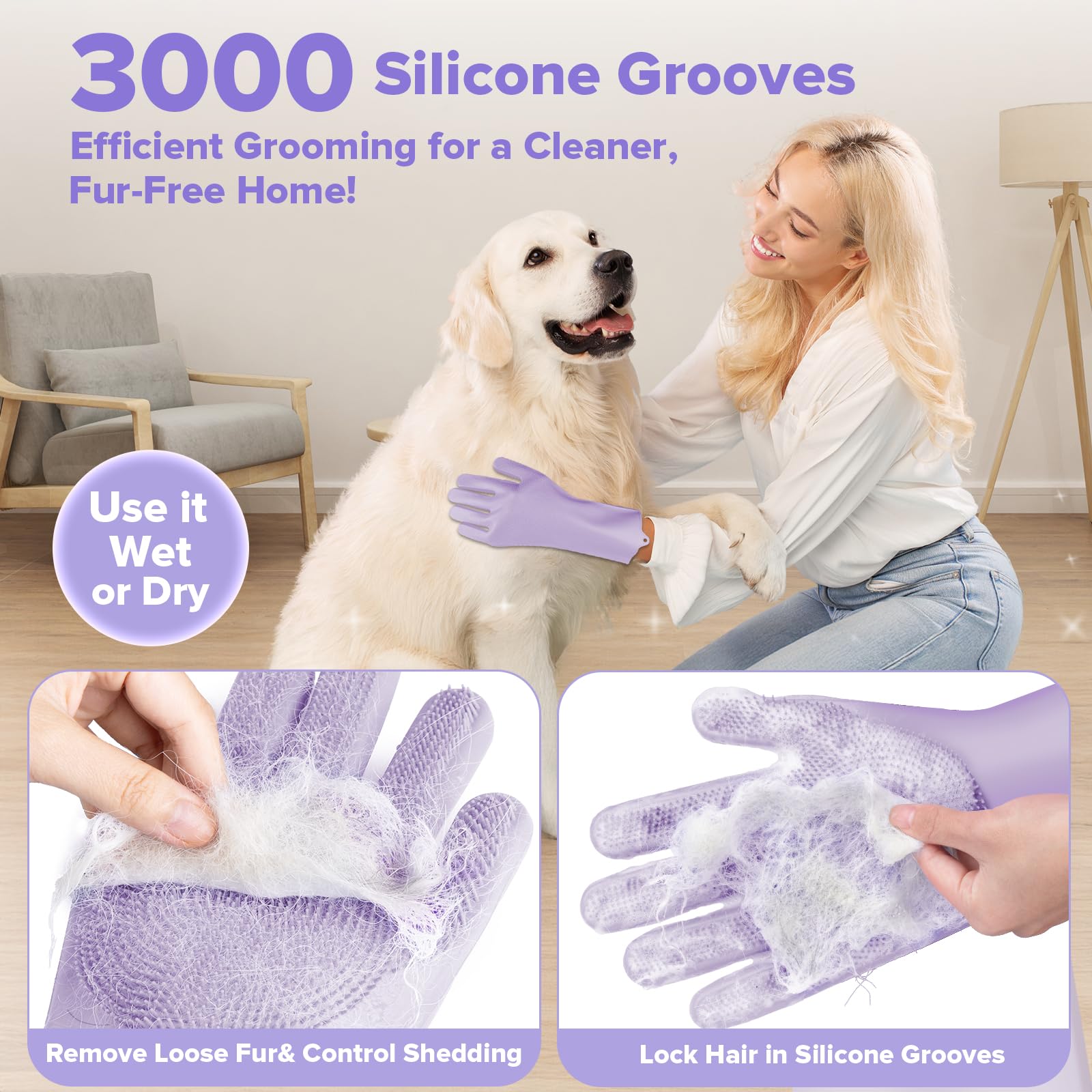6PCS Pet Grooming Kit | Dog Washing Gloves | Dog Bath Brush | Dog Bath Gloves | Dog Shampoo Brush | Pet Grooming Gloves | Cat Bathing Supplies | Dog Bath Supplies (Navy Blue) LukkyDeals