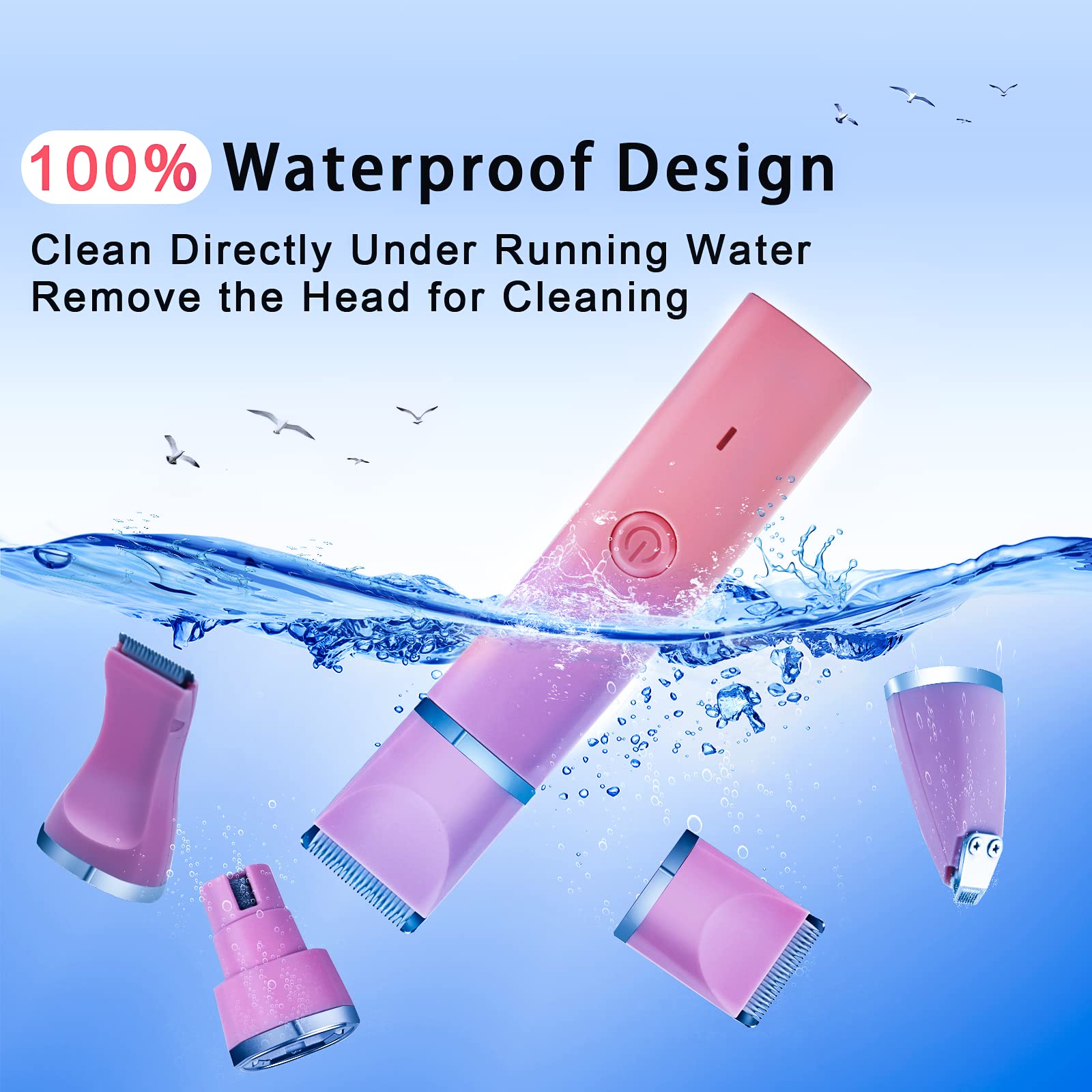 Dog Clippers Grooming Kit Hair Clipper-Low Noise Paw Trimmer- Rechargeable - Cordless Quiet Nail Grinder Shaver for Cats and Other Pets LukkyDeals