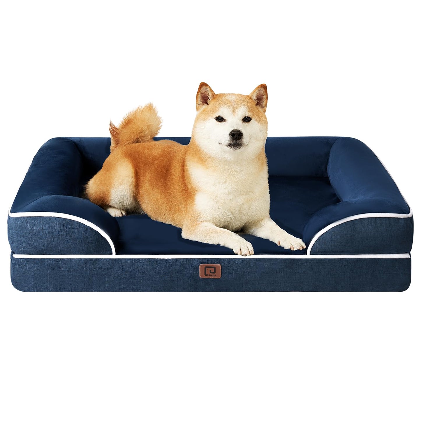 EHEYCIGA Orthopedic Dog Beds for Extra Large Dogs, Waterproof Memory Foam XL Pet Bed with Sides, Non-Slip and Egg-Crate Foam Big Dog Couch Bed with Washable Removable Cover, Grey LukkyDeals